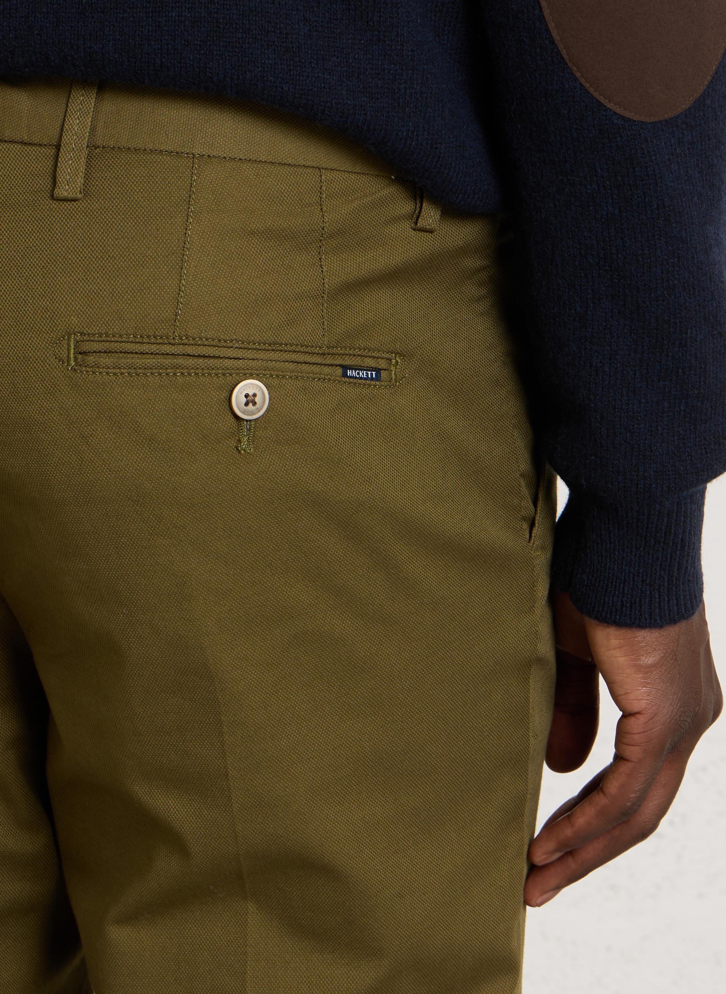 Straight-fit broek van katoenmix HACKETT Groen