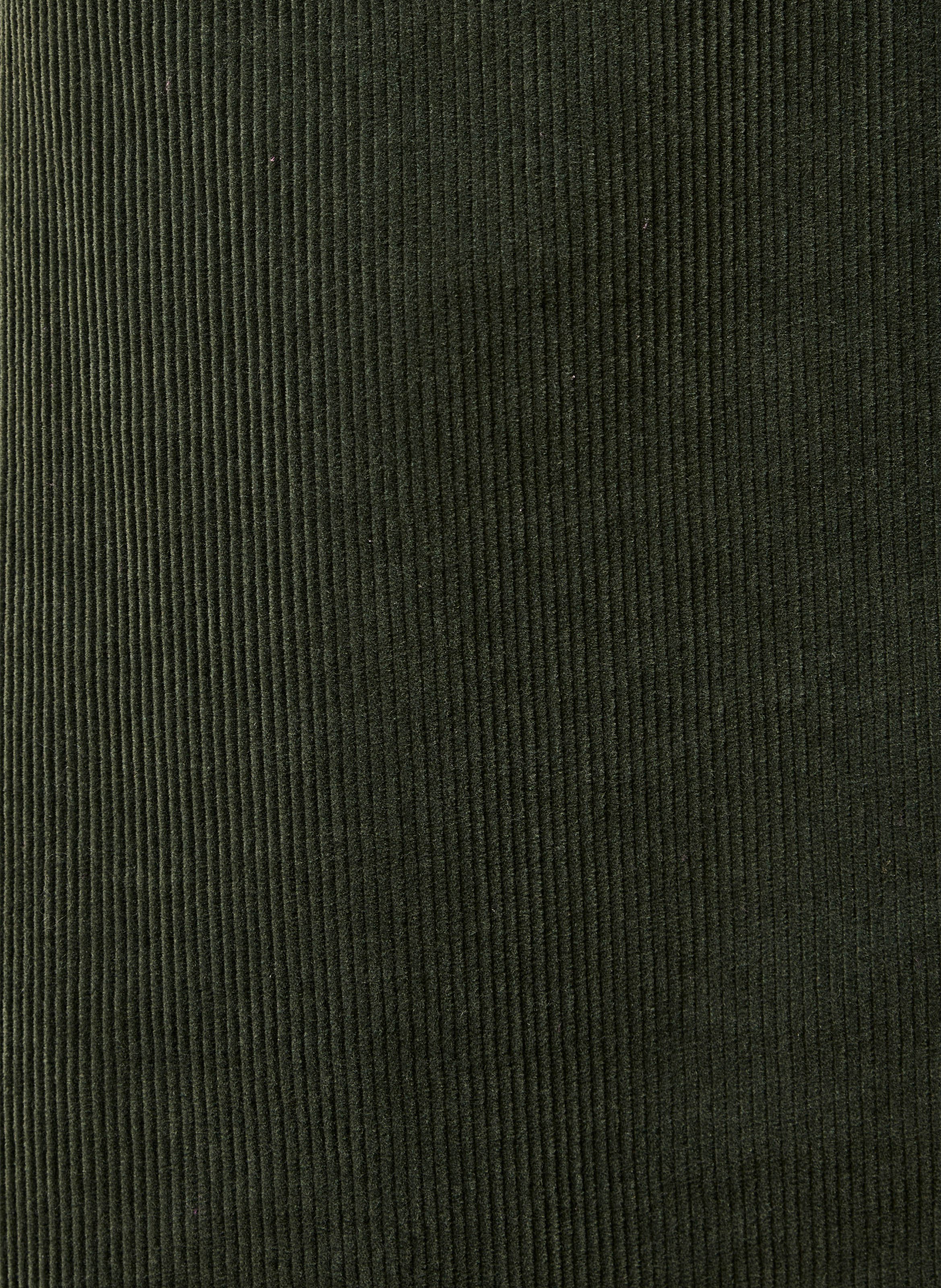 Kurzes geripptes V-Ausschnitt-Kleid aus Baumwollmischung LA FEE MARABOUTEE Grun