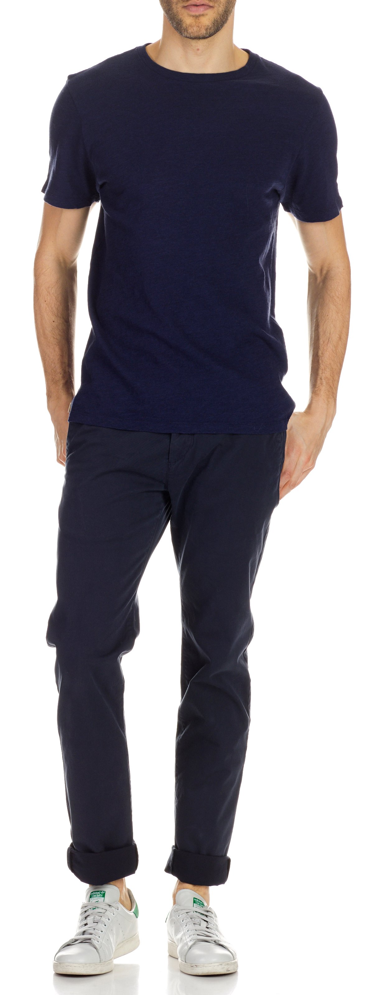 Stretch cotton slim chinos Blue