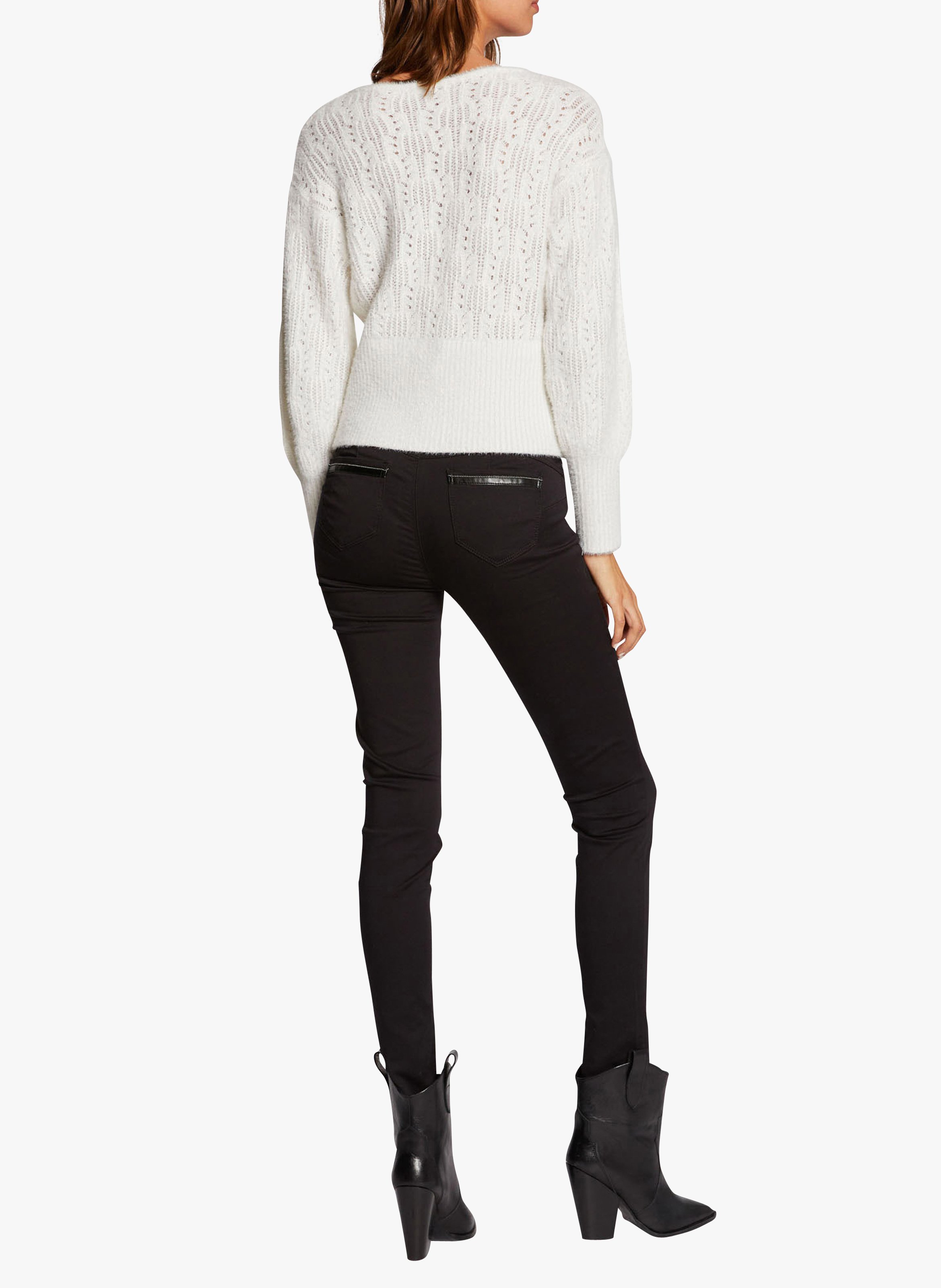 Pantalon slim en coton mélangé MORGAN Noir