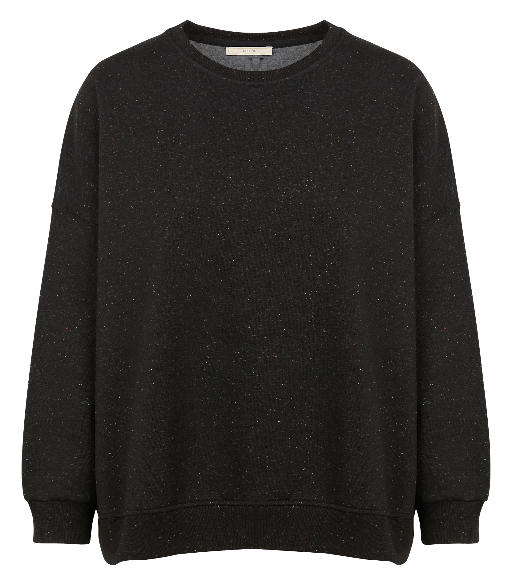 Round-neck cotton-blend sweatshirt SESSUN Black