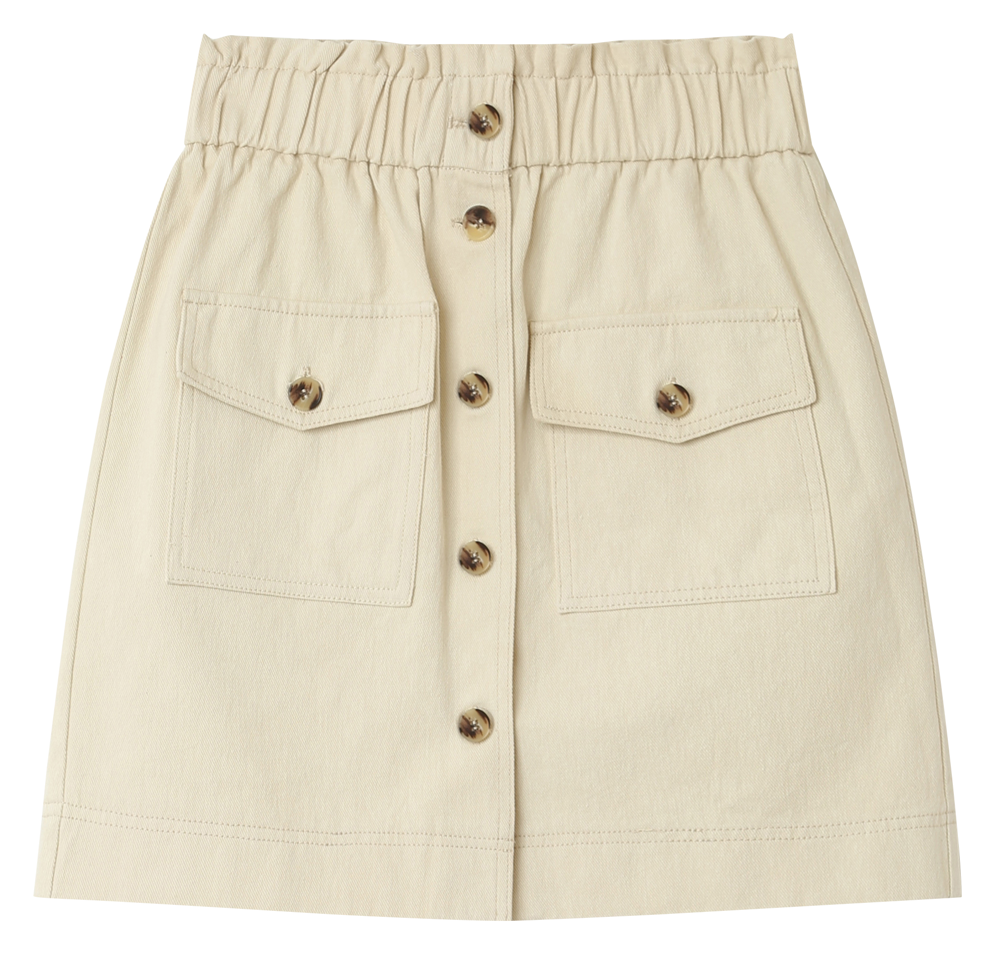 High-waisted straight-cut cotton skirt GRACE ET MILA White