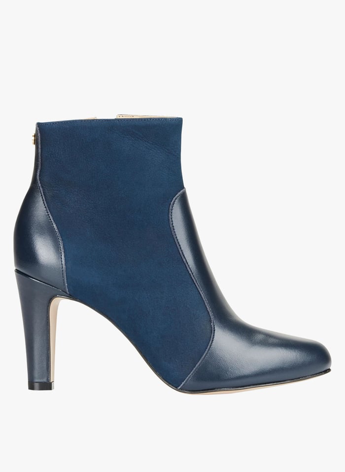 Womens navy blue mid calf boots hotsell