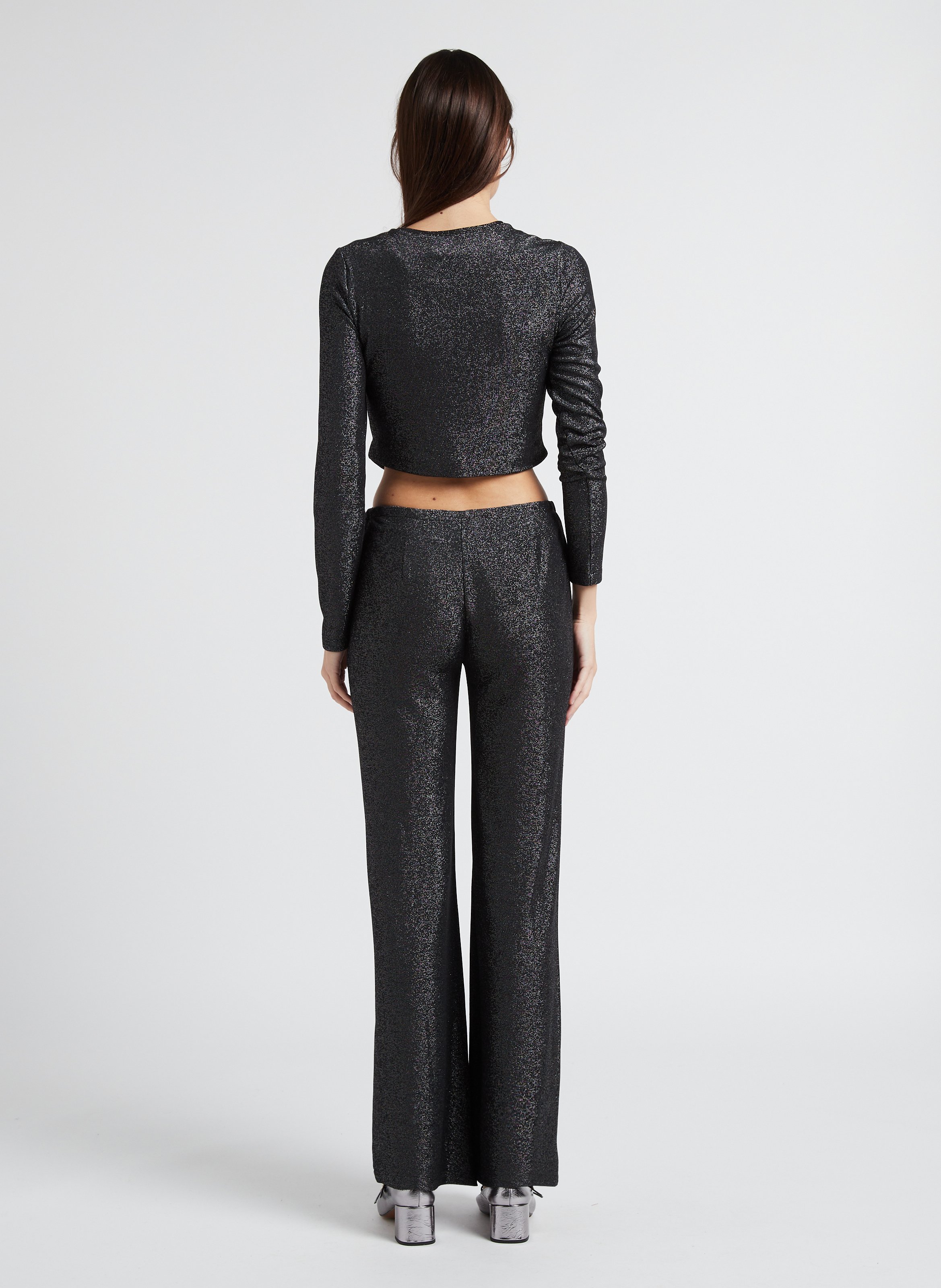 Round-neck jumpsuit with glitter KARMA KOMA Silver