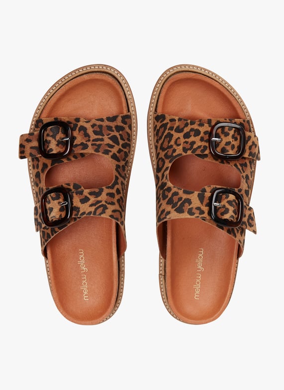 Mellow Yellow Mule Cuir Noir Sandale Helito Noir Mellow Yellow