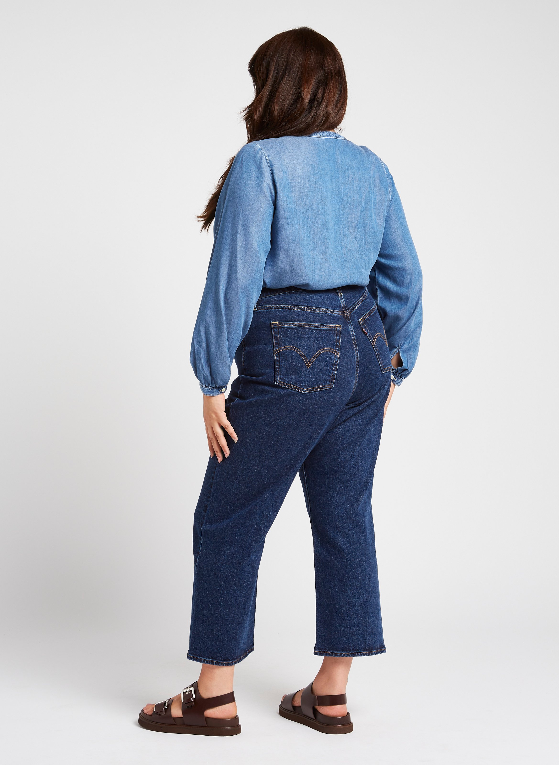 Cotton-blend straight-leg jeans LEVI&#039;S Blue