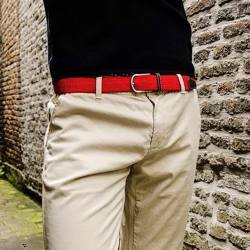 Solid Elastic Braided Belt BILLYBELT Red