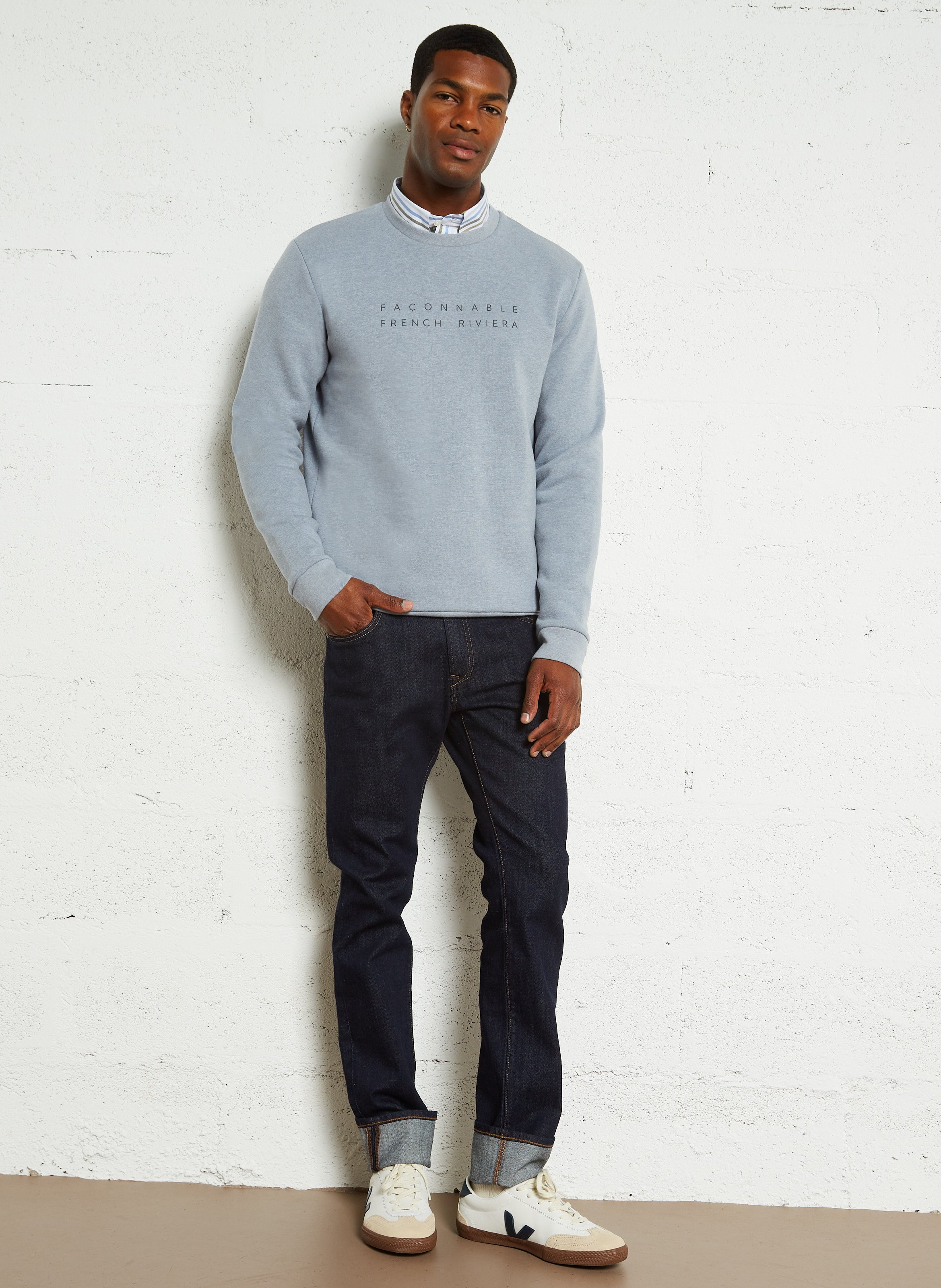 Cotton-blend straight jeans HACKETT Blue