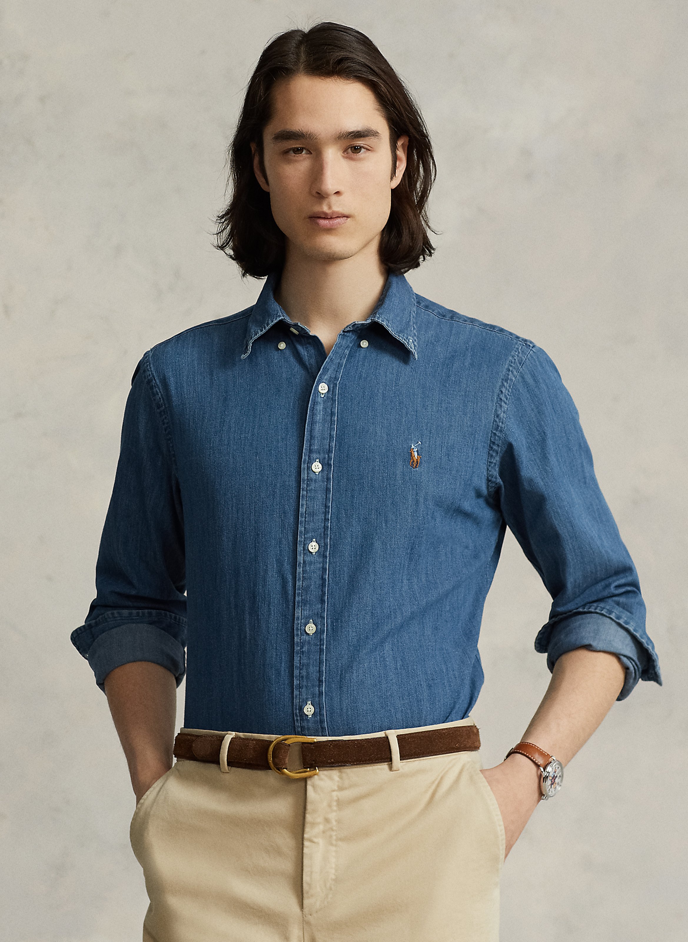 Jeanshemd mit Button-down-Kragen, Regular Fit POLO RALPH LAUREN Blau