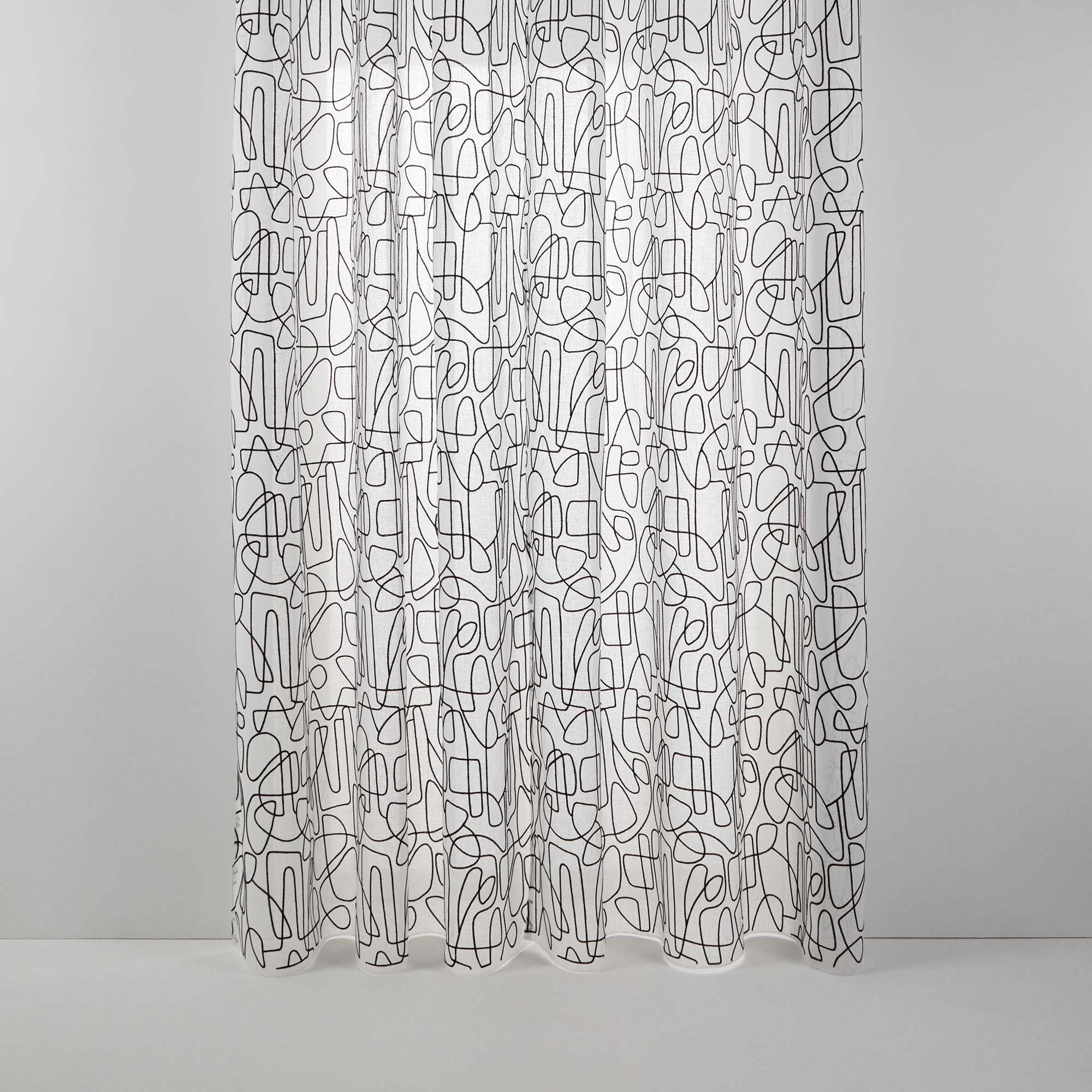 ARIANA - Net curtain with black eyelets MADURA White