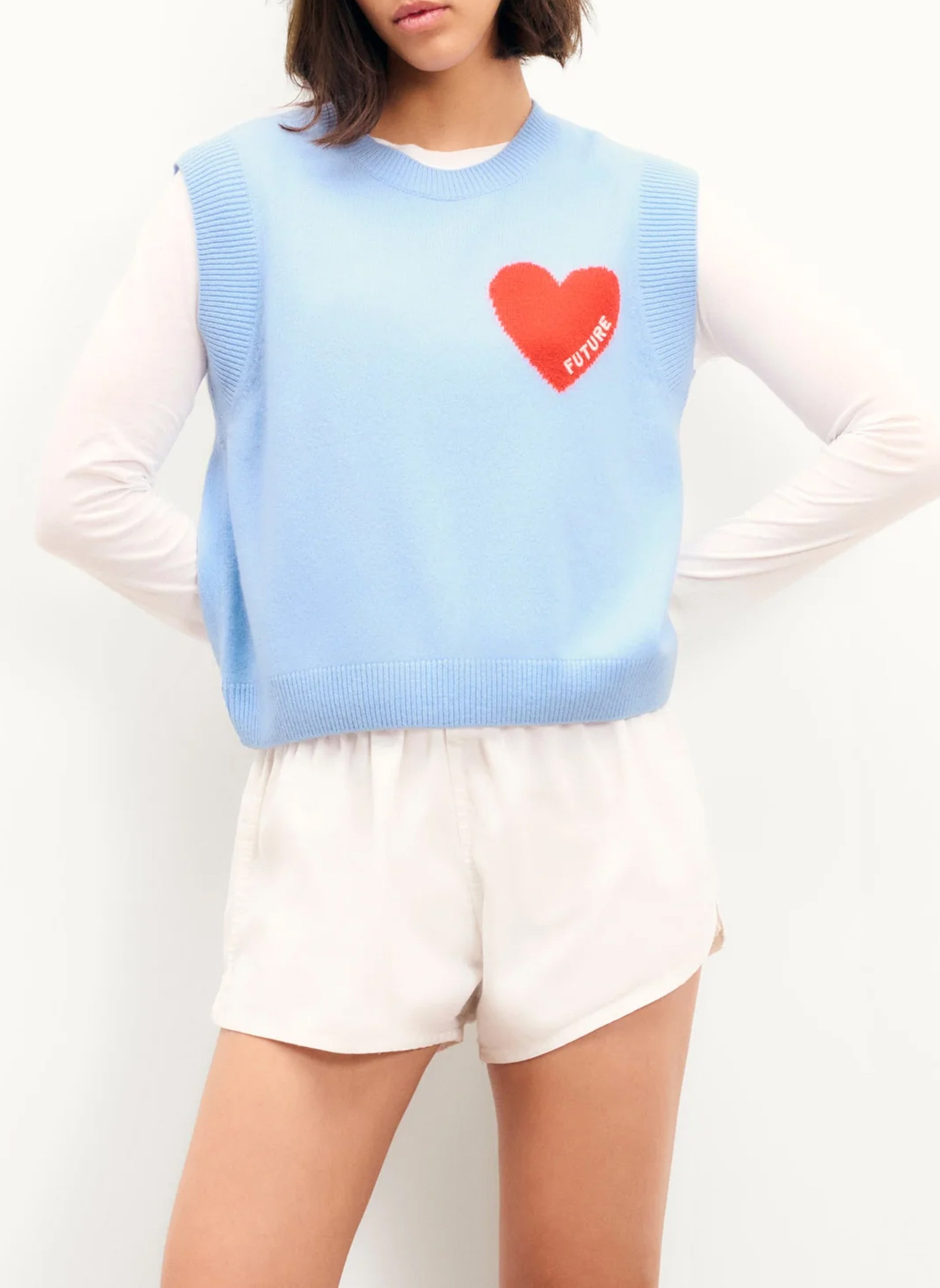 Pull droit en cachemire FROM FUTURE Bleu