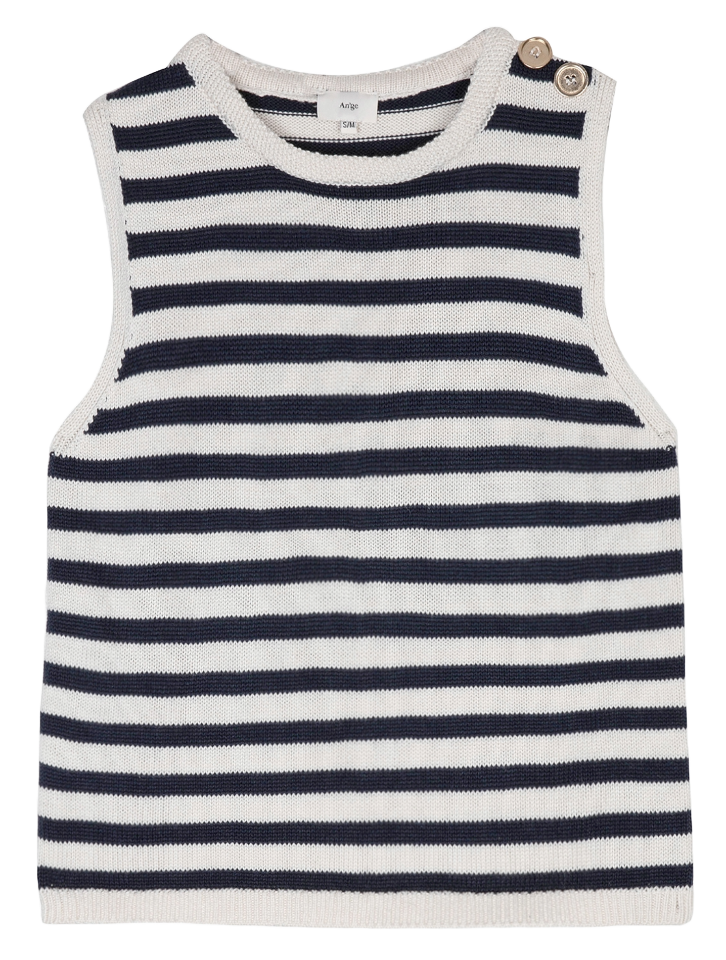 Striped straight tank top AN'GE Blue