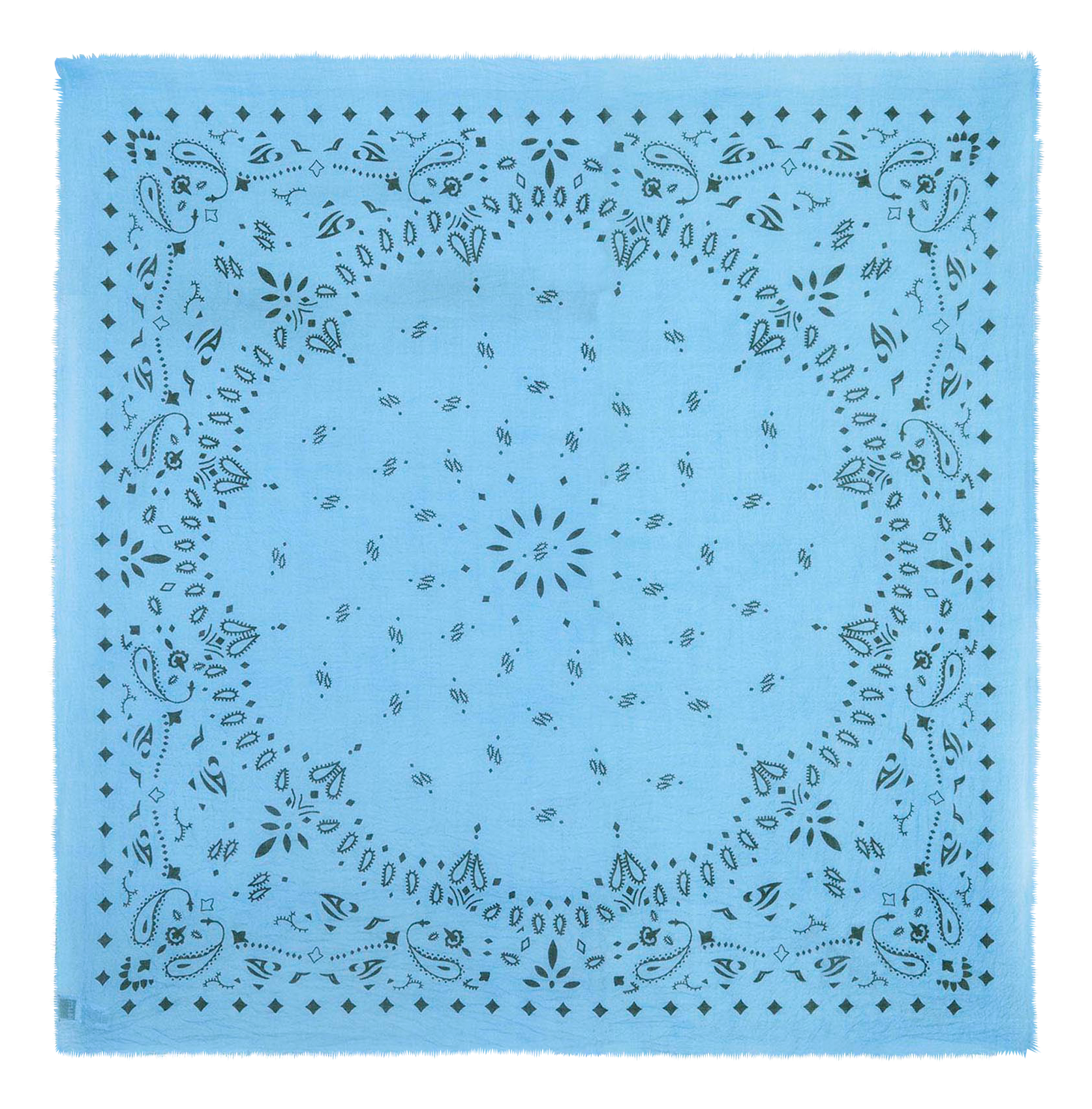 Tuch aus Kaschmir-Voile mit Print Blau