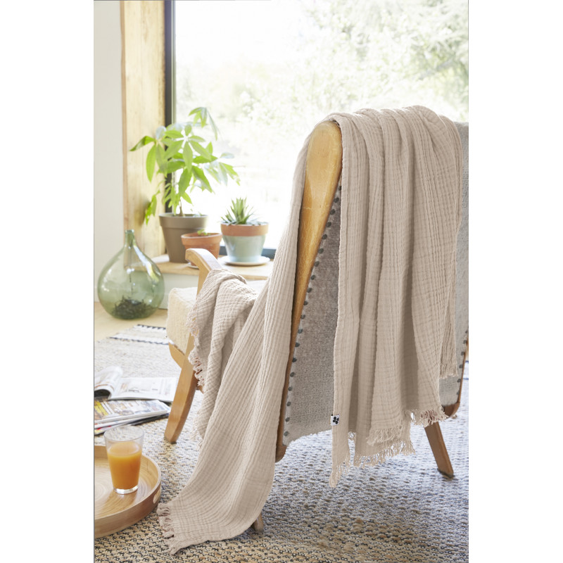 Pure cotton plaid L'EFFET PAPILLON Beige