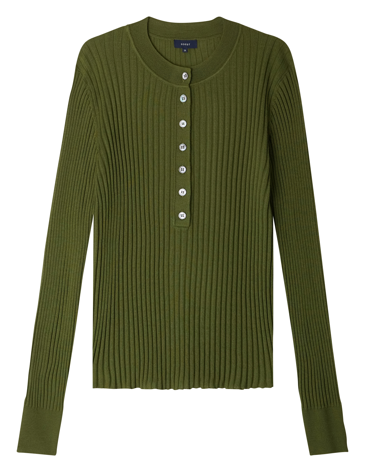 Abidjan wool round-neck sweater SOEUR Green