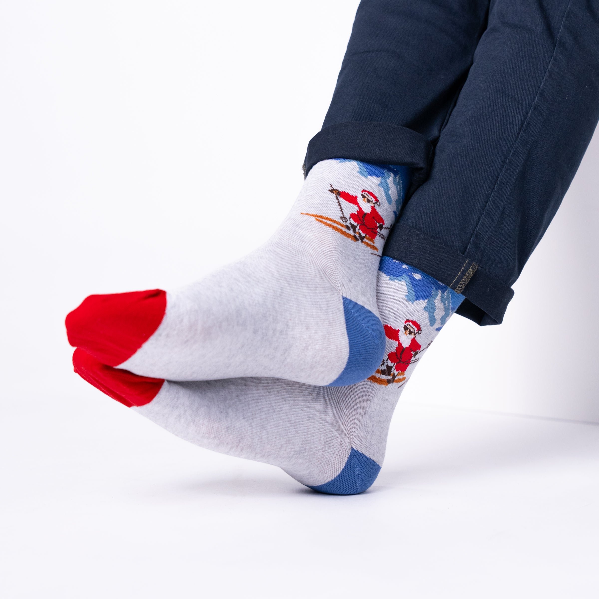 Combed cotton socks with patterns BILLYBELT Grey