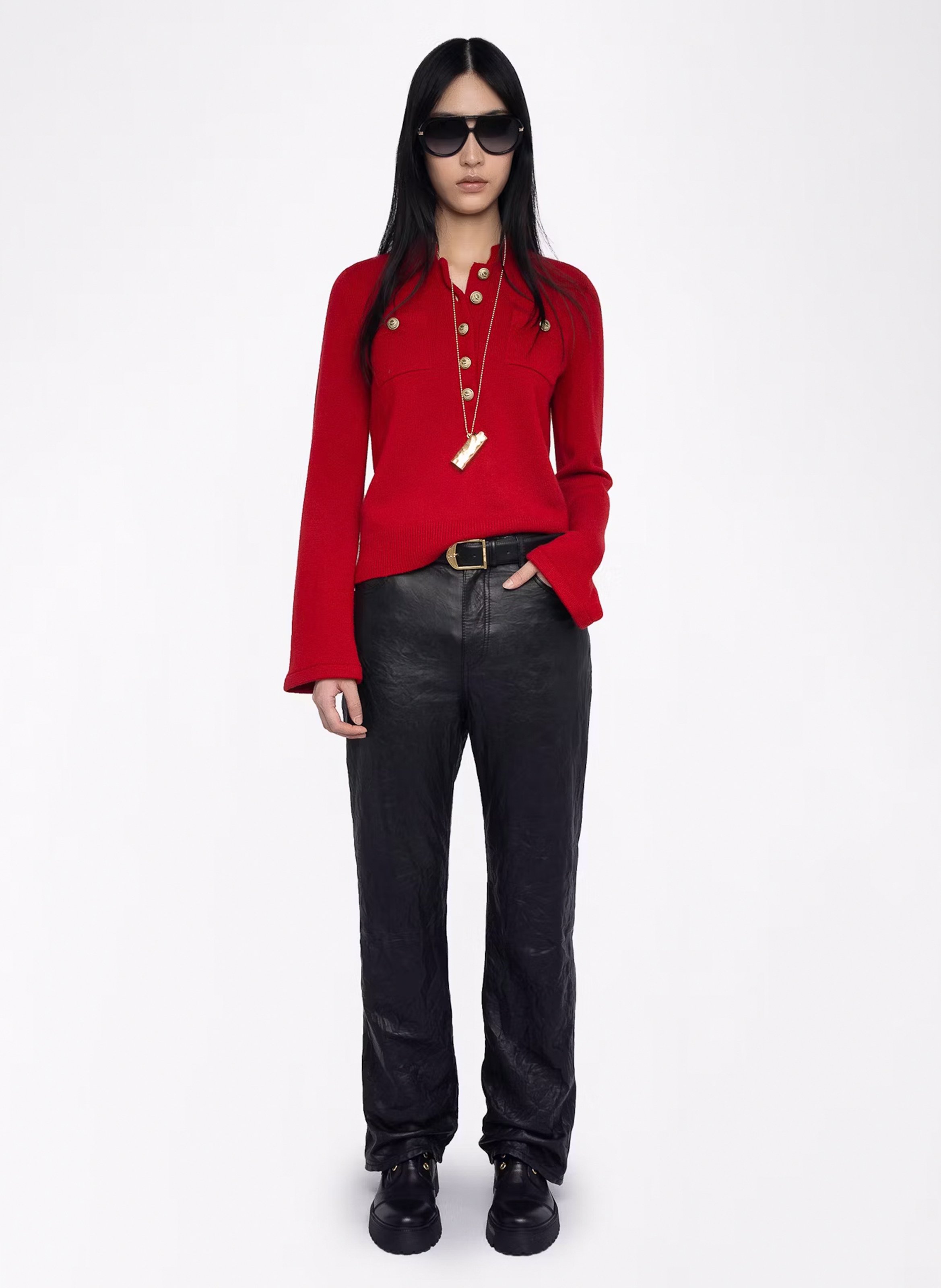 Maglione dritto in misto lana ZADIG&VOLTAIRE Rosso