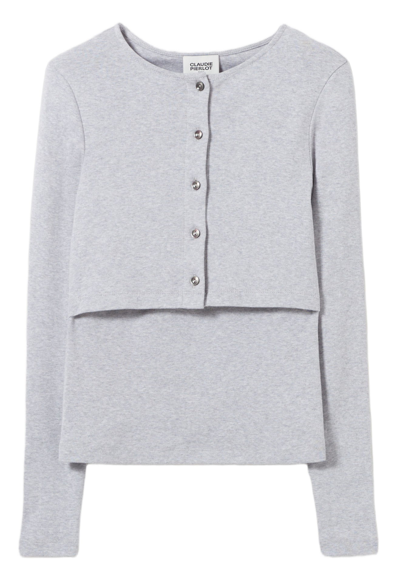 Set tee-shirt et cardigan en coton CLAUDIE PIERLOT Gris