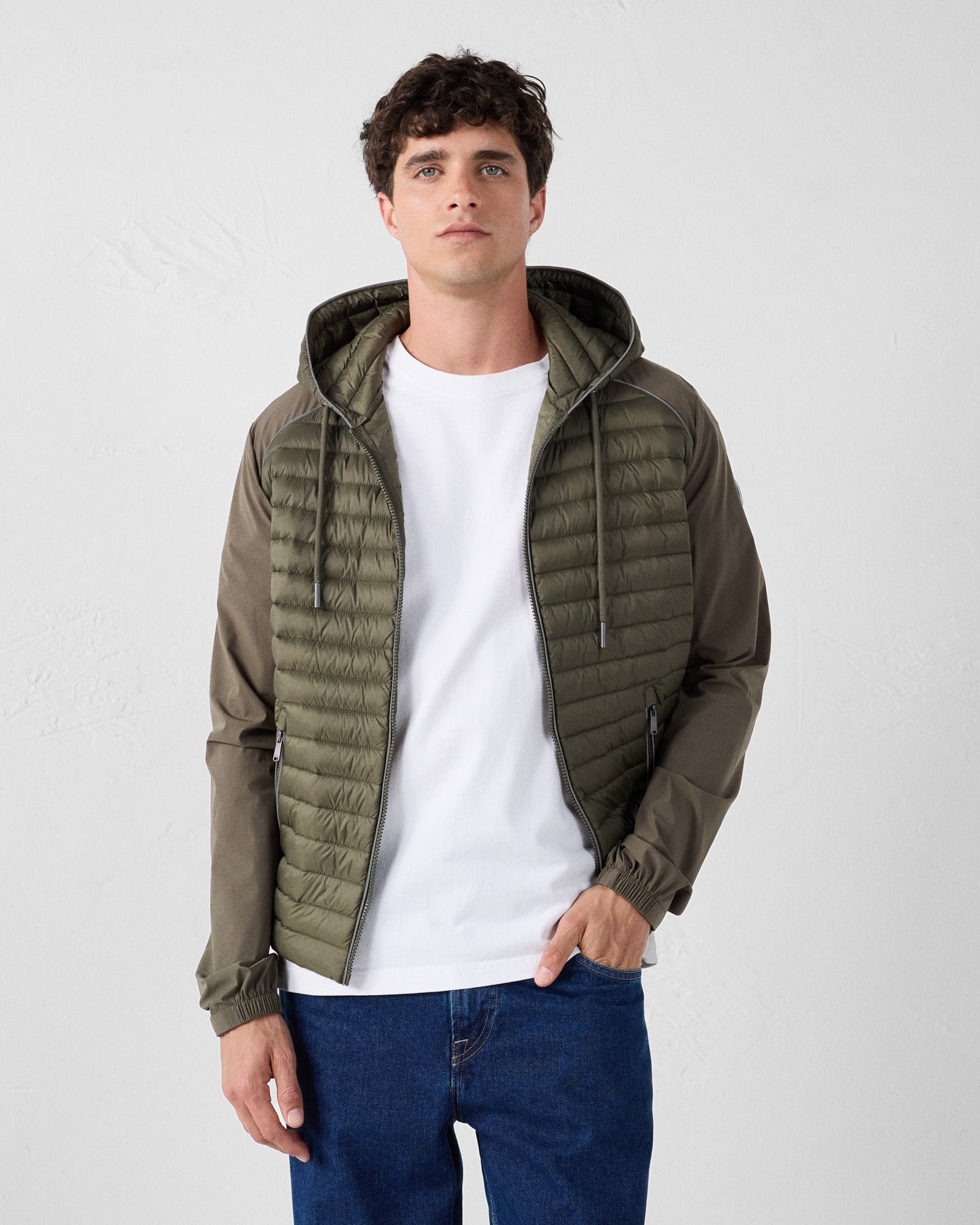 Bi-material padded jacket "Stride" JOTT Green