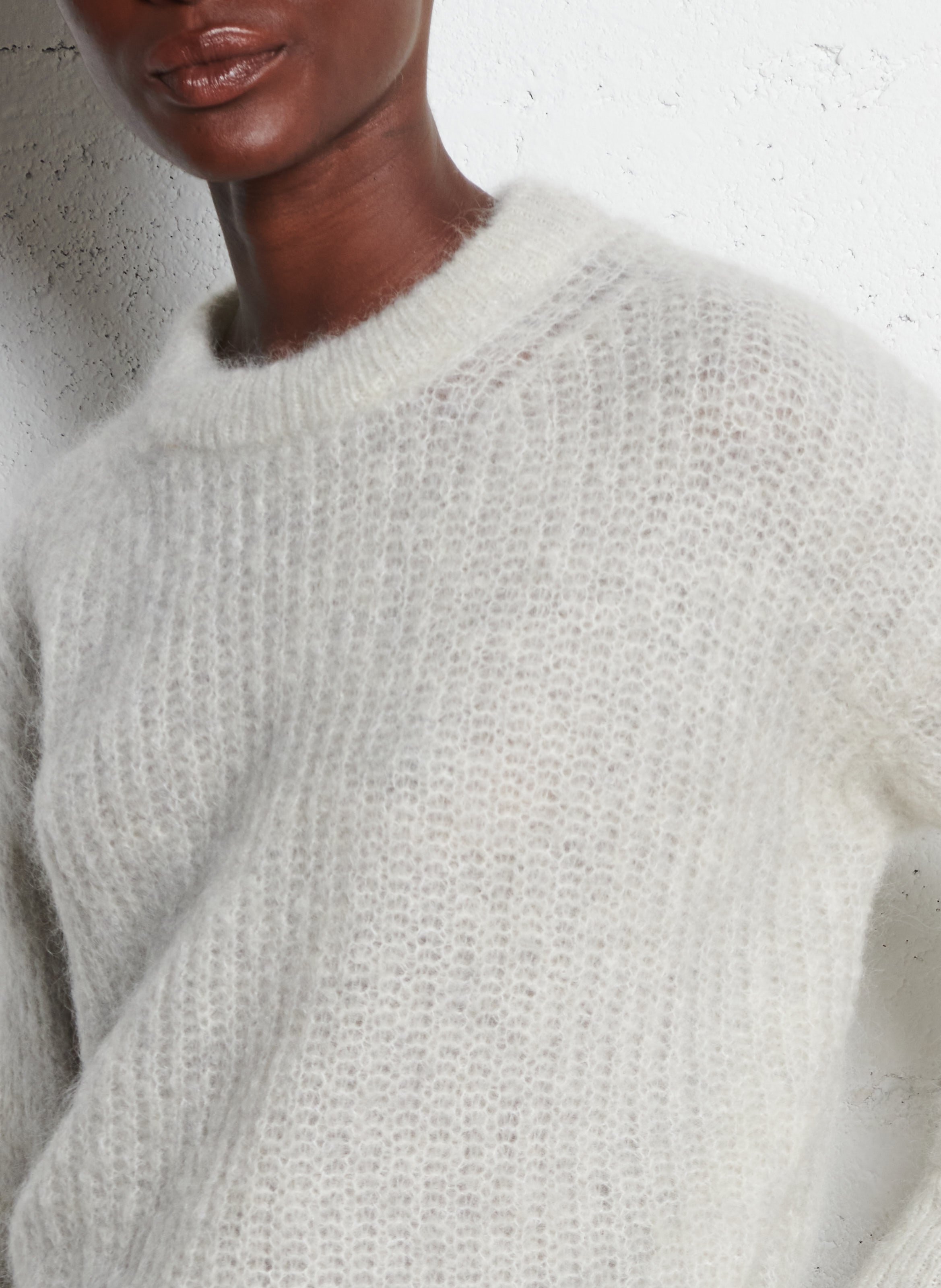 Rundhalsausschnitt-Pullover aus Wollmischung DES PETITS HAUTS Grau