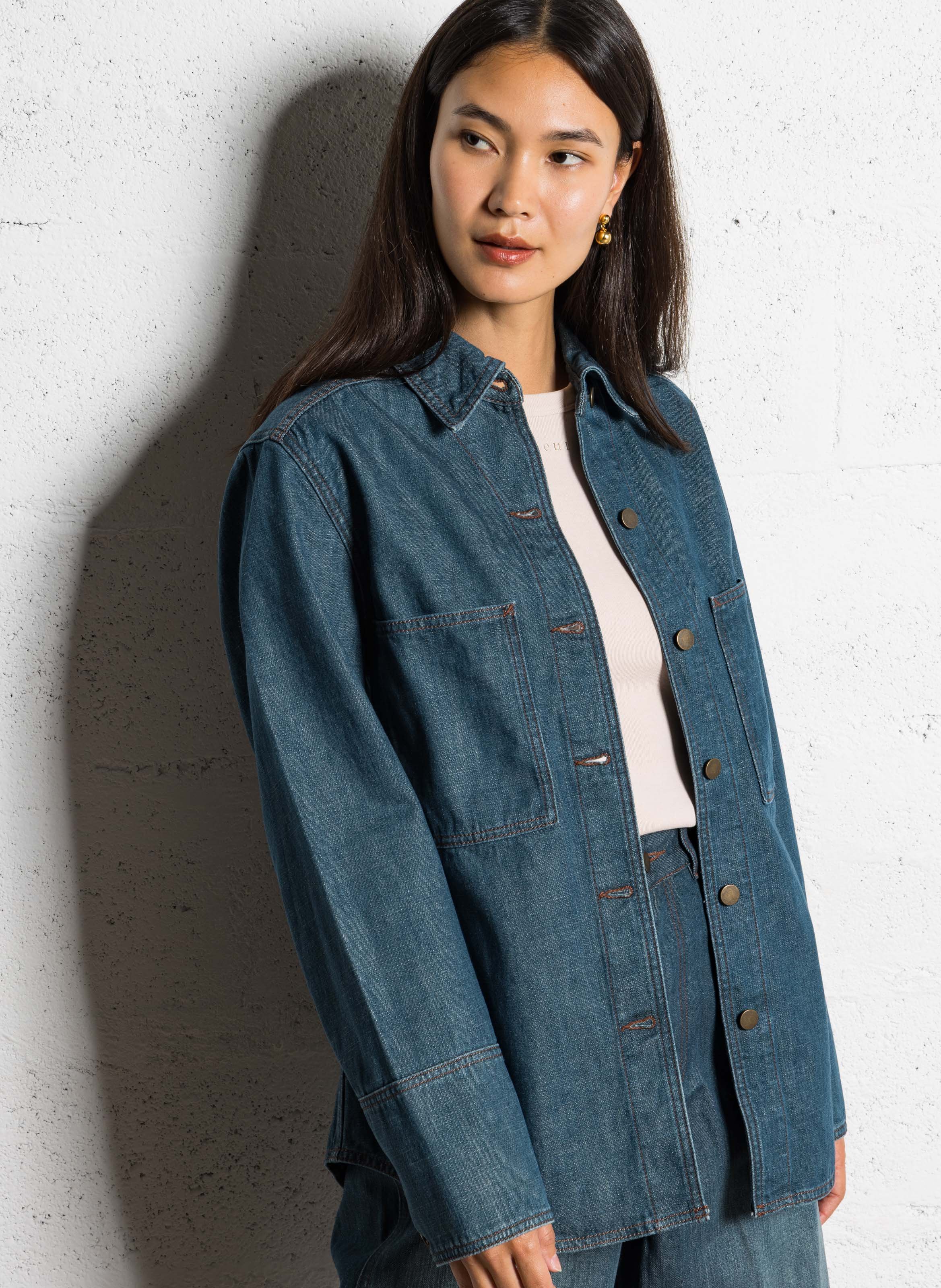 Baumwoll-Bluse SOEUR Blau