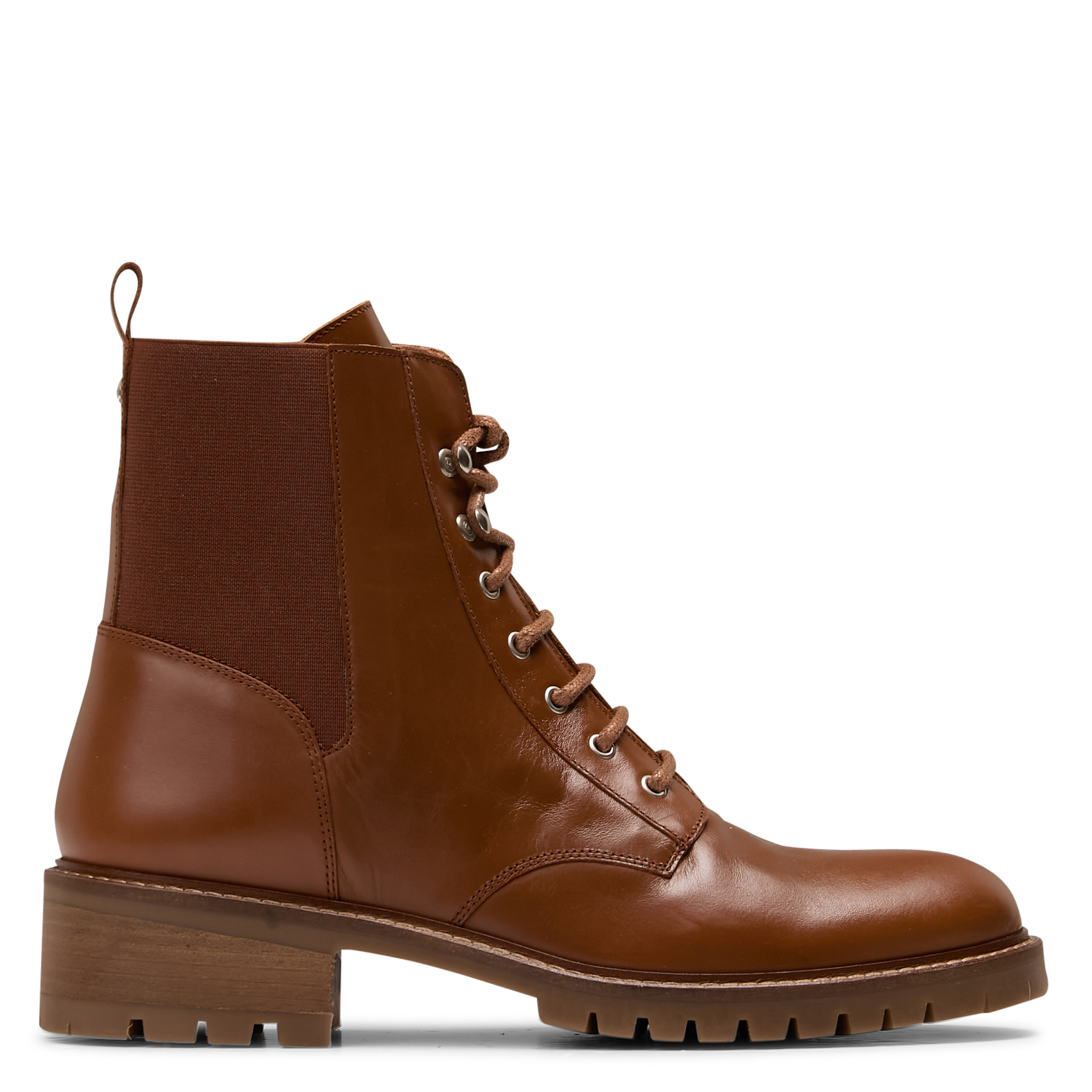 Boots à lacets unies en cuir MELLOW YELLOW Marron