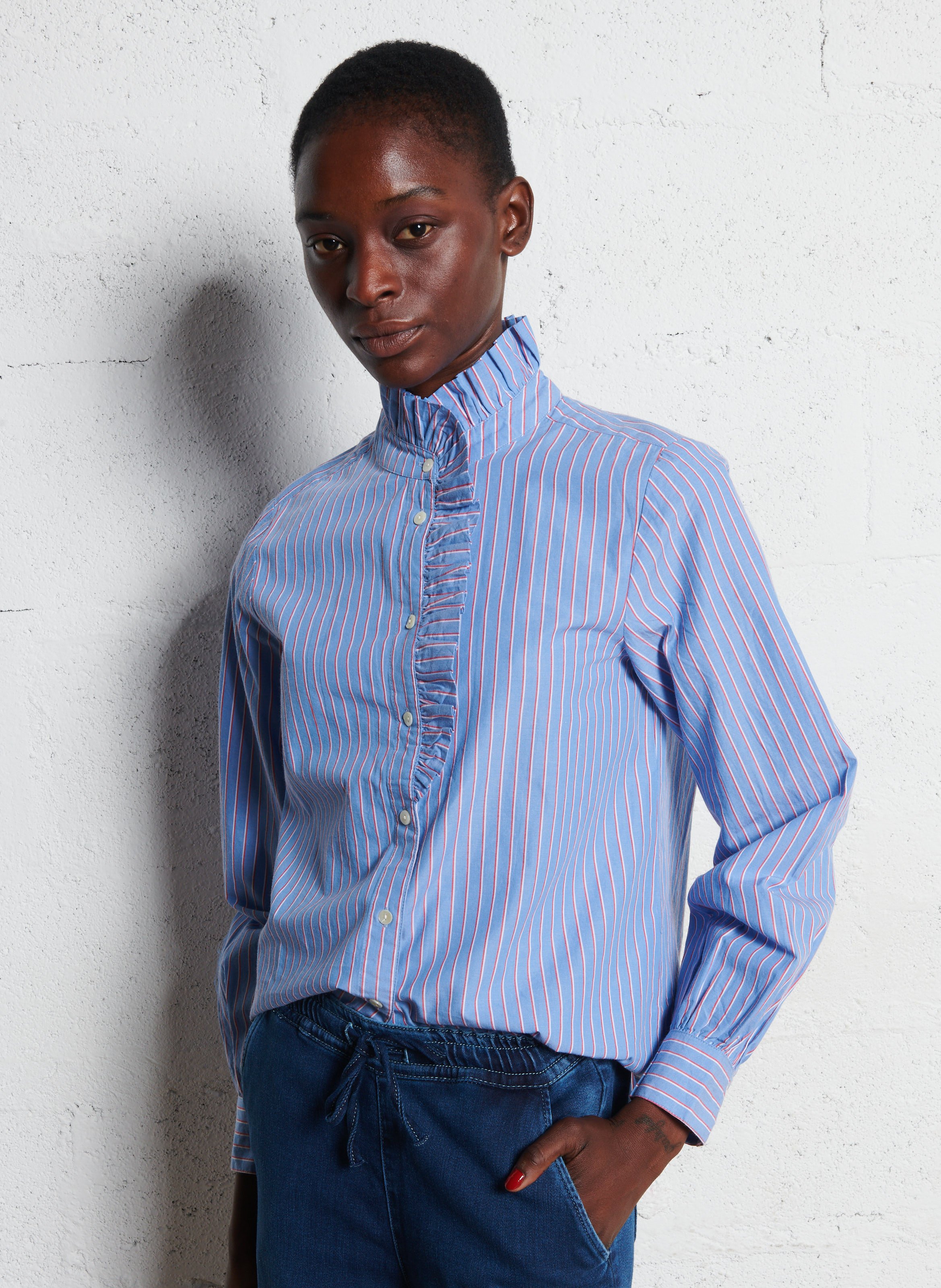 Chemise oversize en coton MAISON 123 Bleu