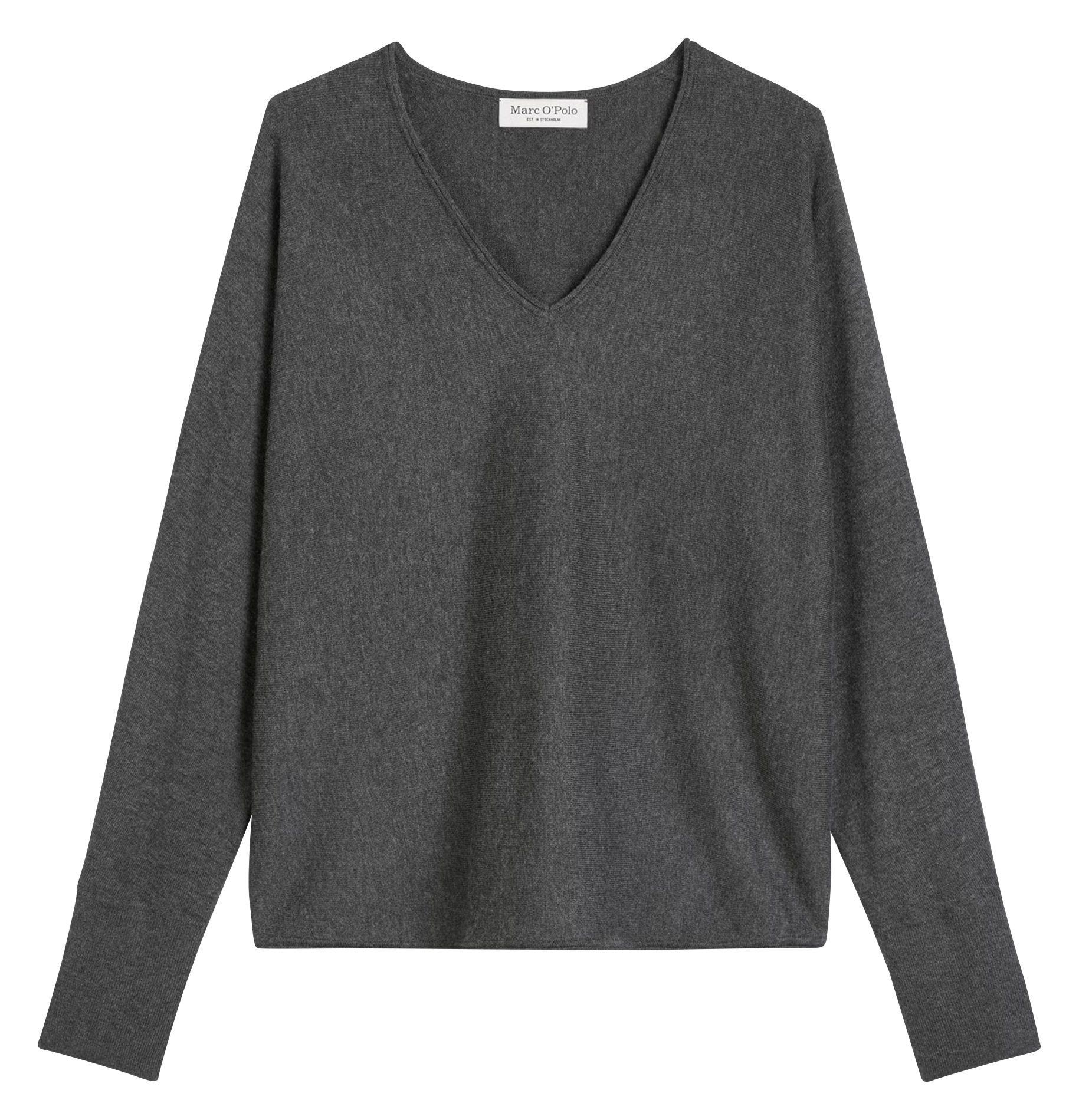 Jersey amplio de lana mezclada con cuello en V liso. MARC O'POLO Gris