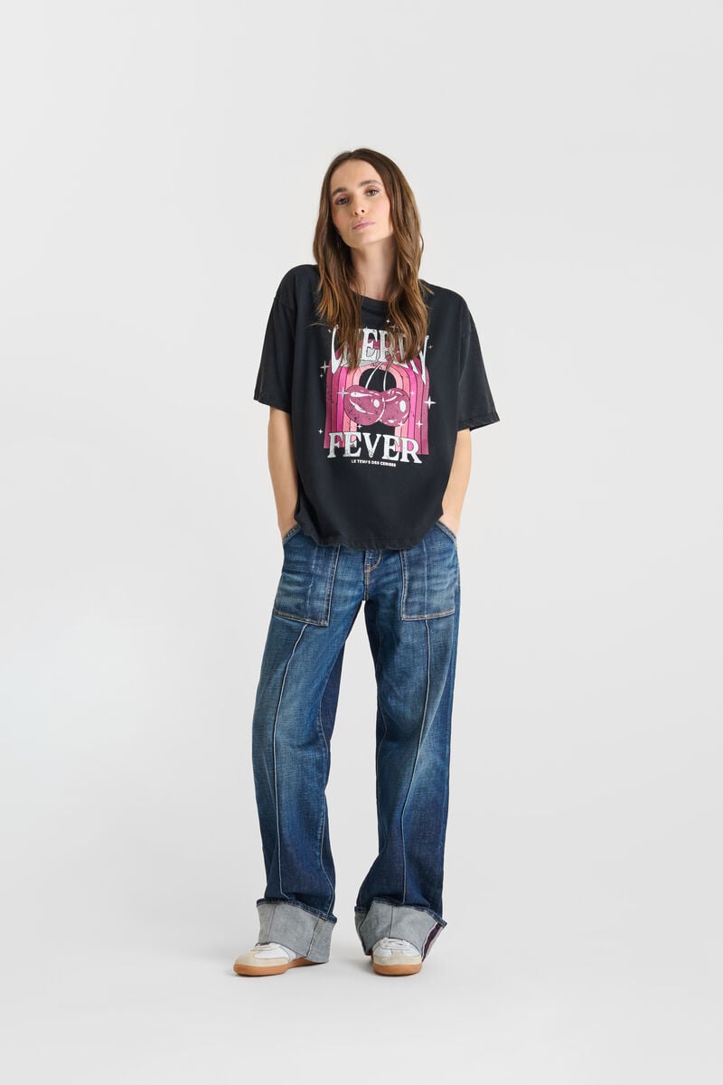 Tommy Badge T-shirt LE TEMPS DES CERISES Black