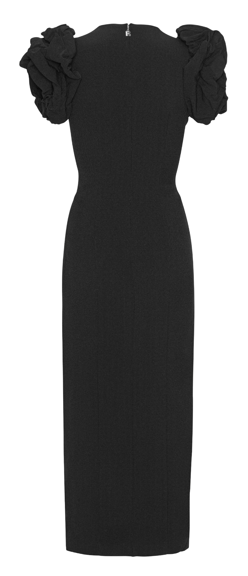 Long dress with high collar in blended recycled fibers ROTATE Black