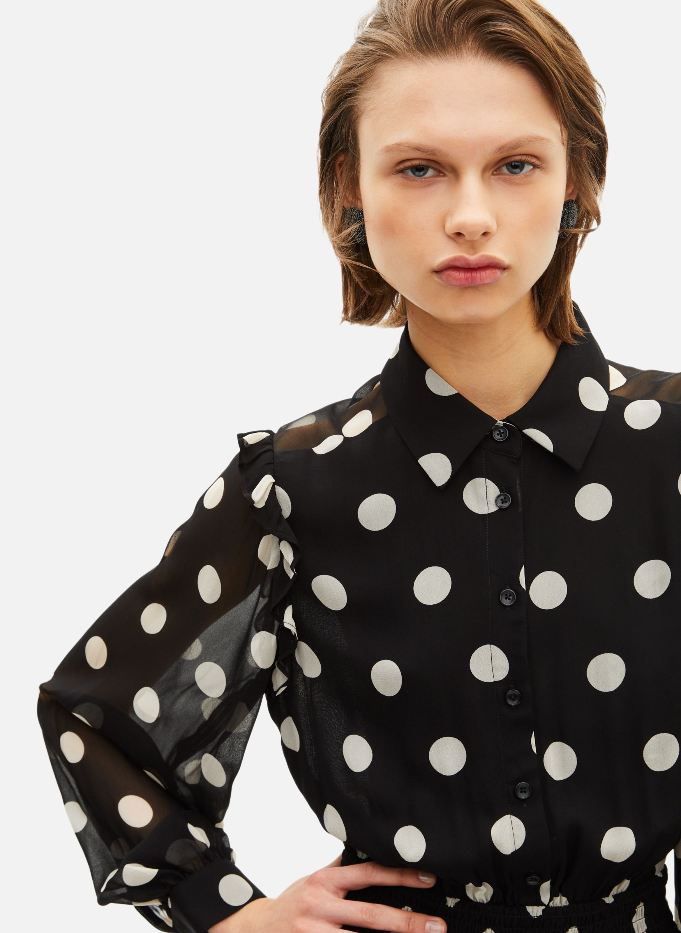 Spotted long dress THE KOOPLES Black