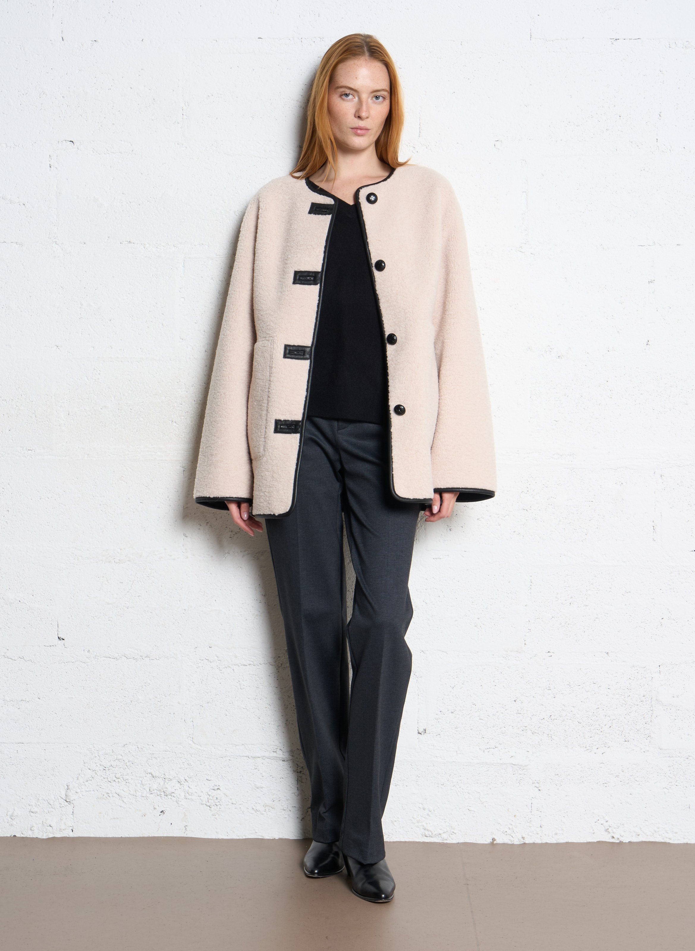 Mid-length faux fur coat IKKS White