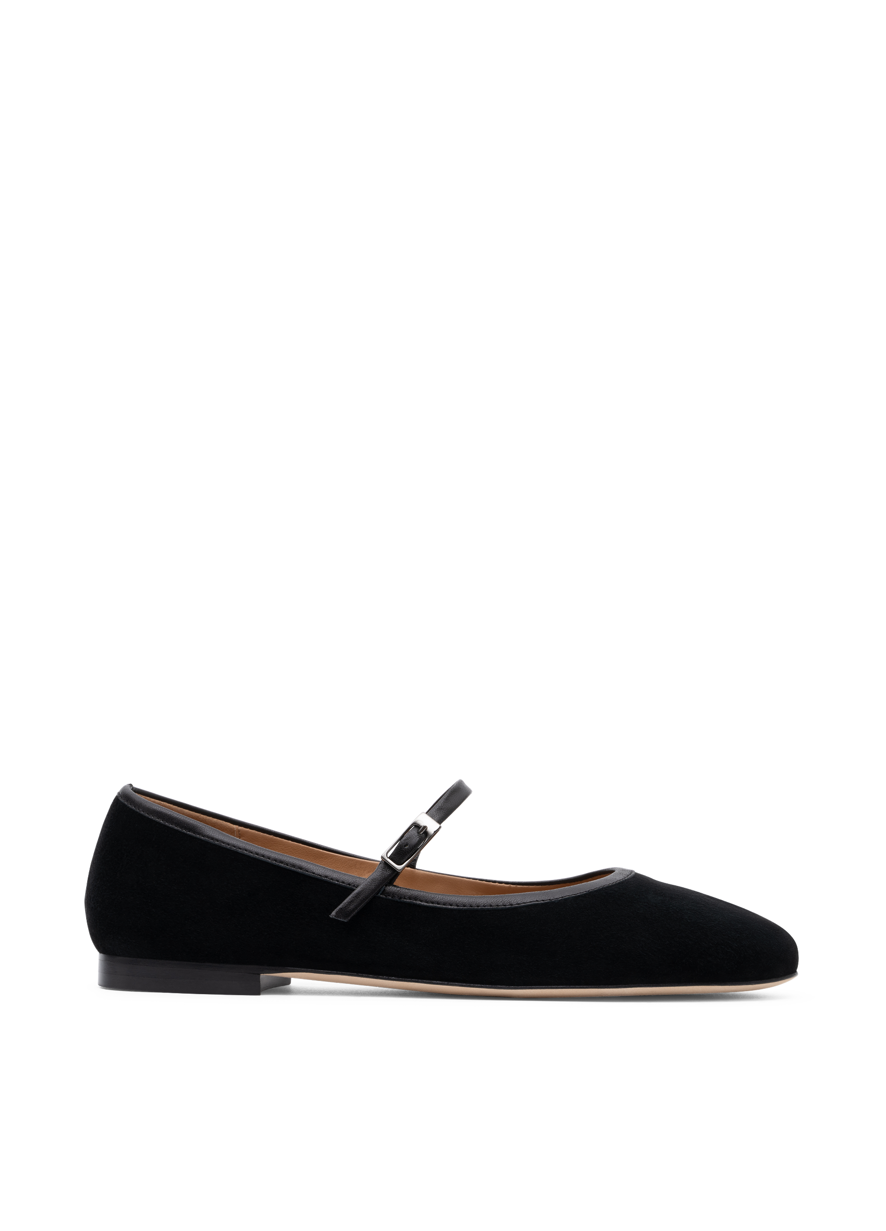 Black goat leather ballet flats PARALLELE PARIS Black