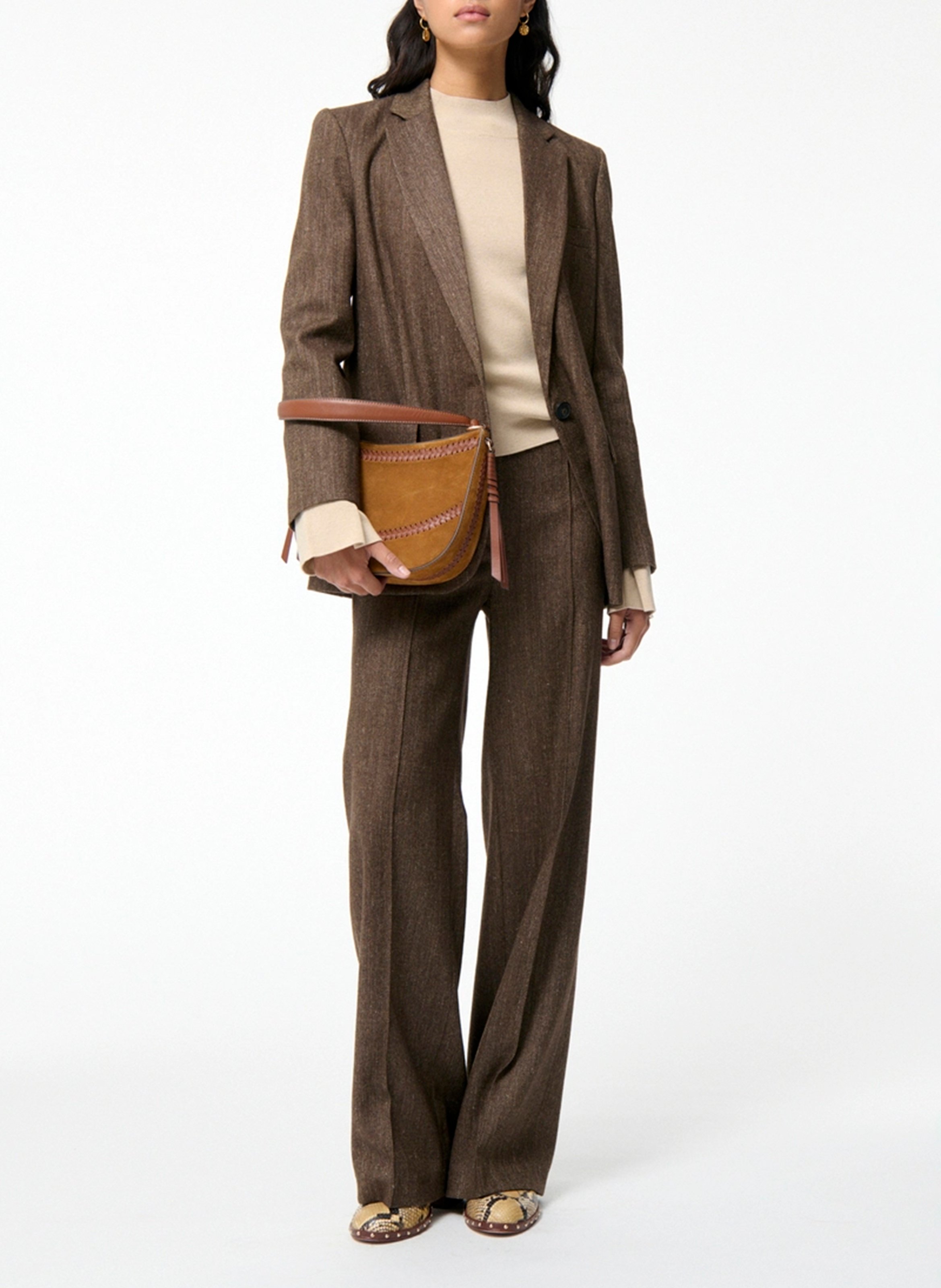 Oversize wool-blend suit jacket VANESSA BRUNO Brown