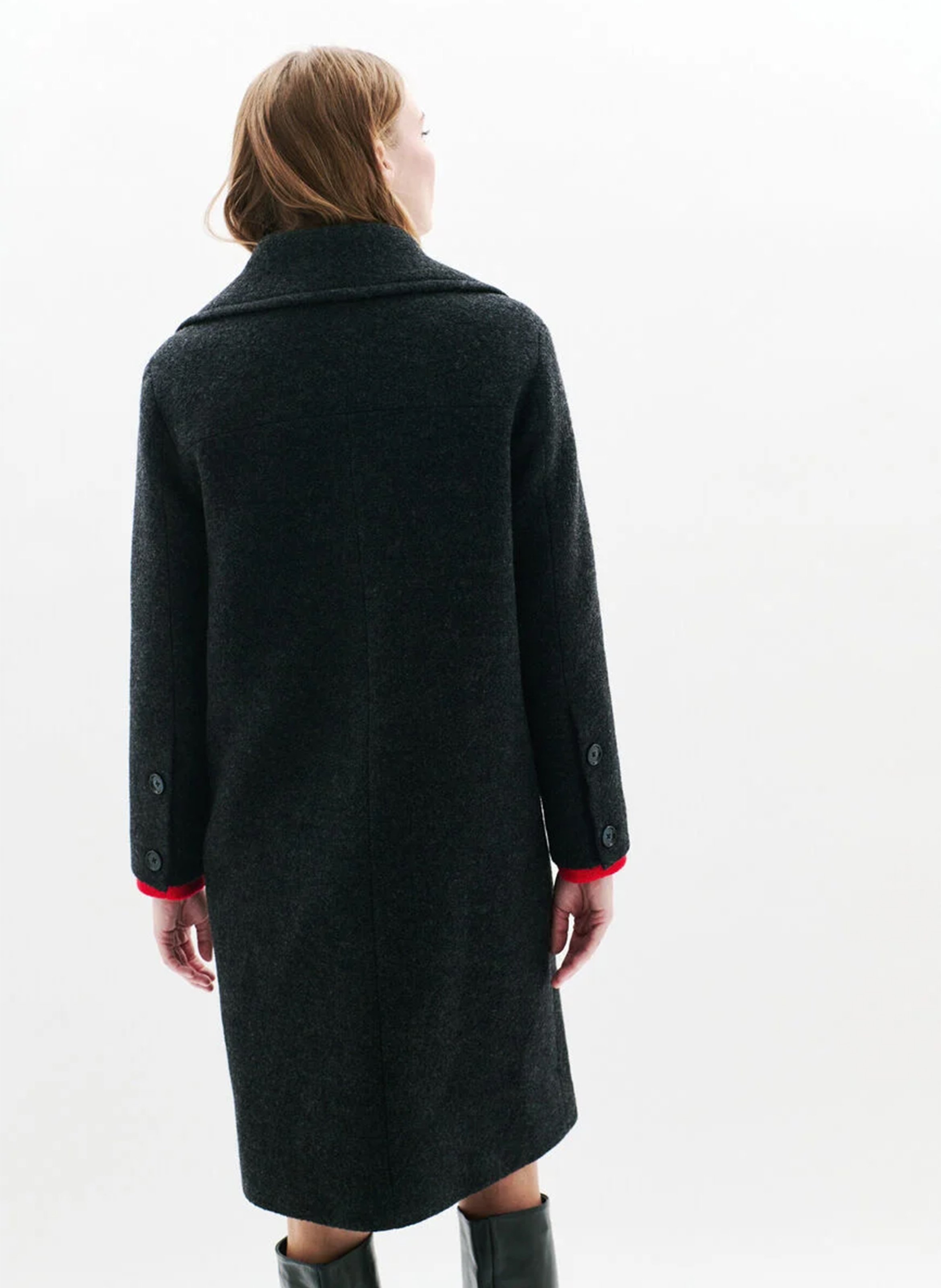 Oversized wool-blend coat with tailored collar CAROLL Blue