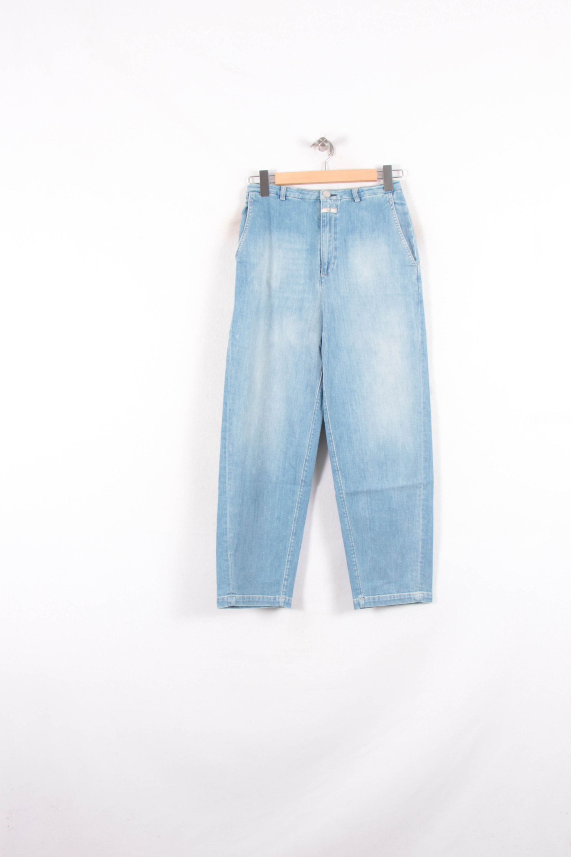 Cropped slim jeans with studs CLOSED - Seconde Main Blue