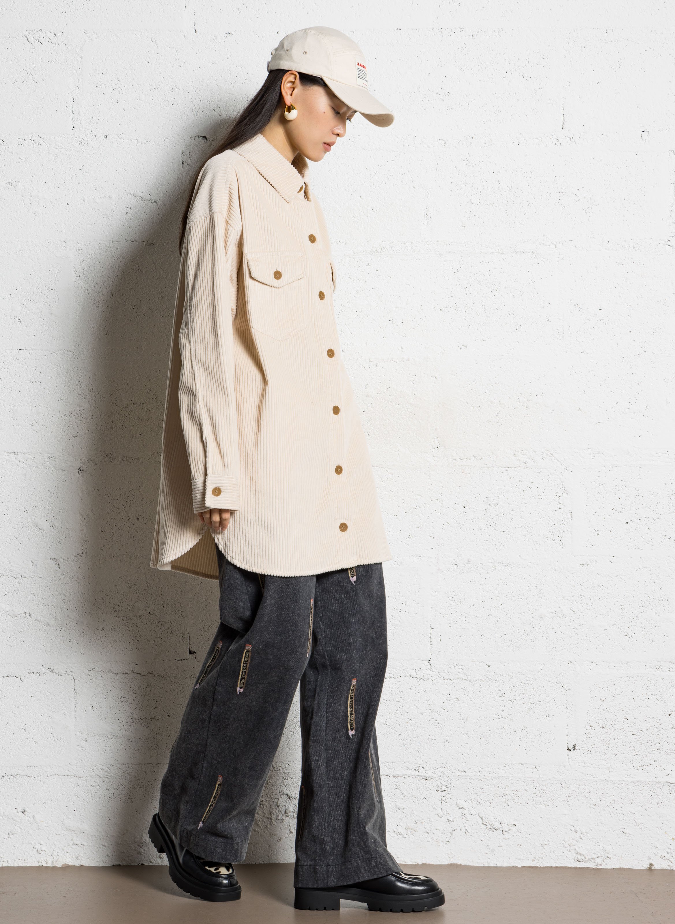 Robe courte col chemise en coton BILLABONG Blanc