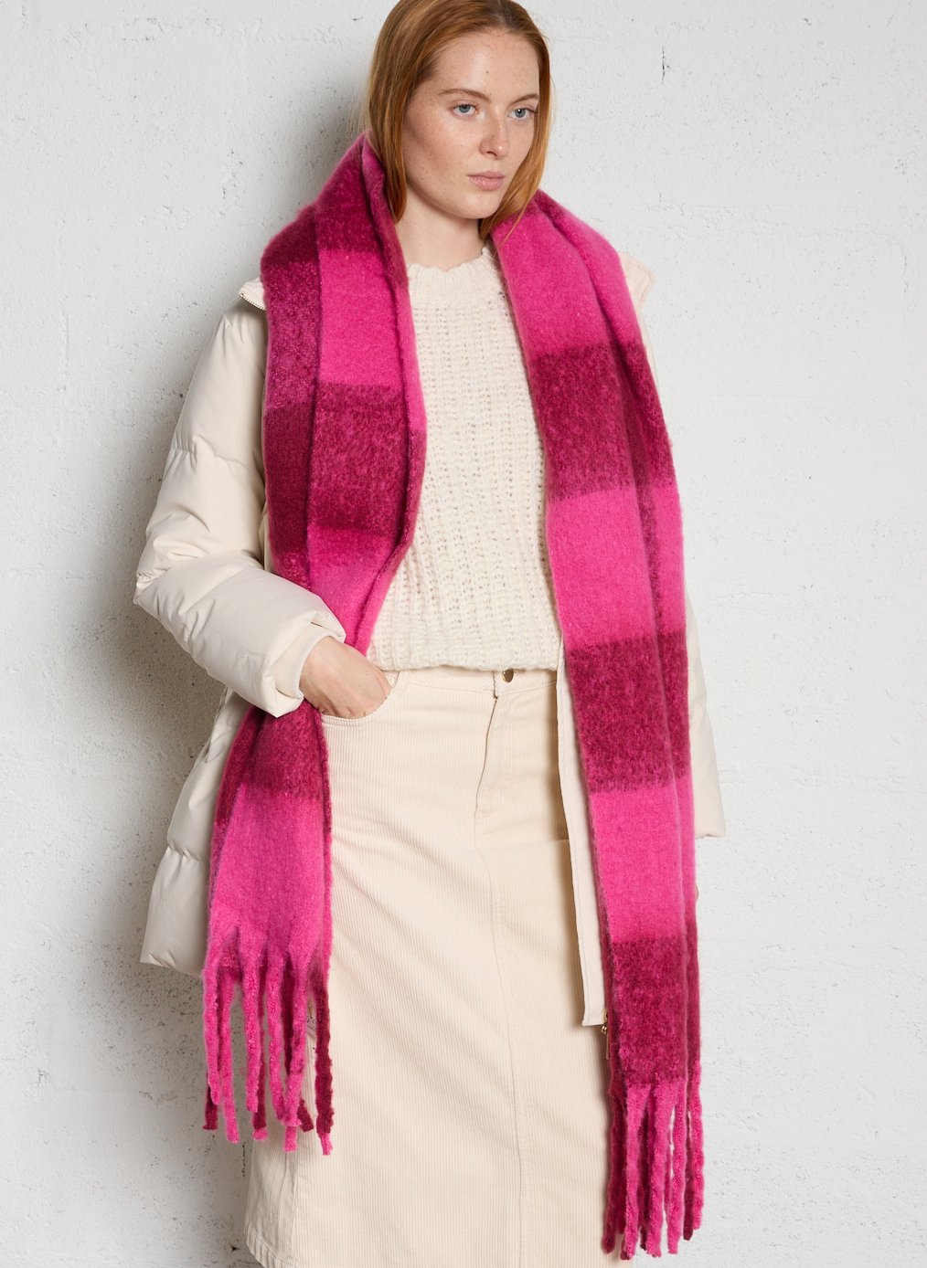 Sjaal met print en franjes LE TEMPS DES CERISES