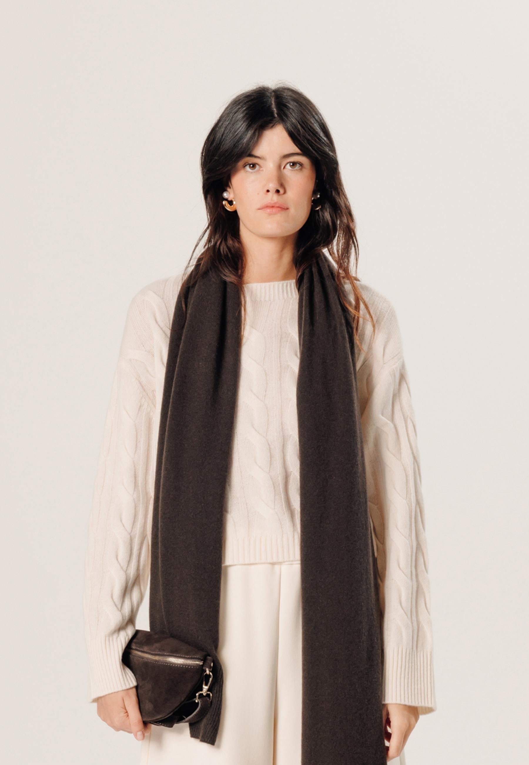 Short twisted cashmere sweater RODIER White