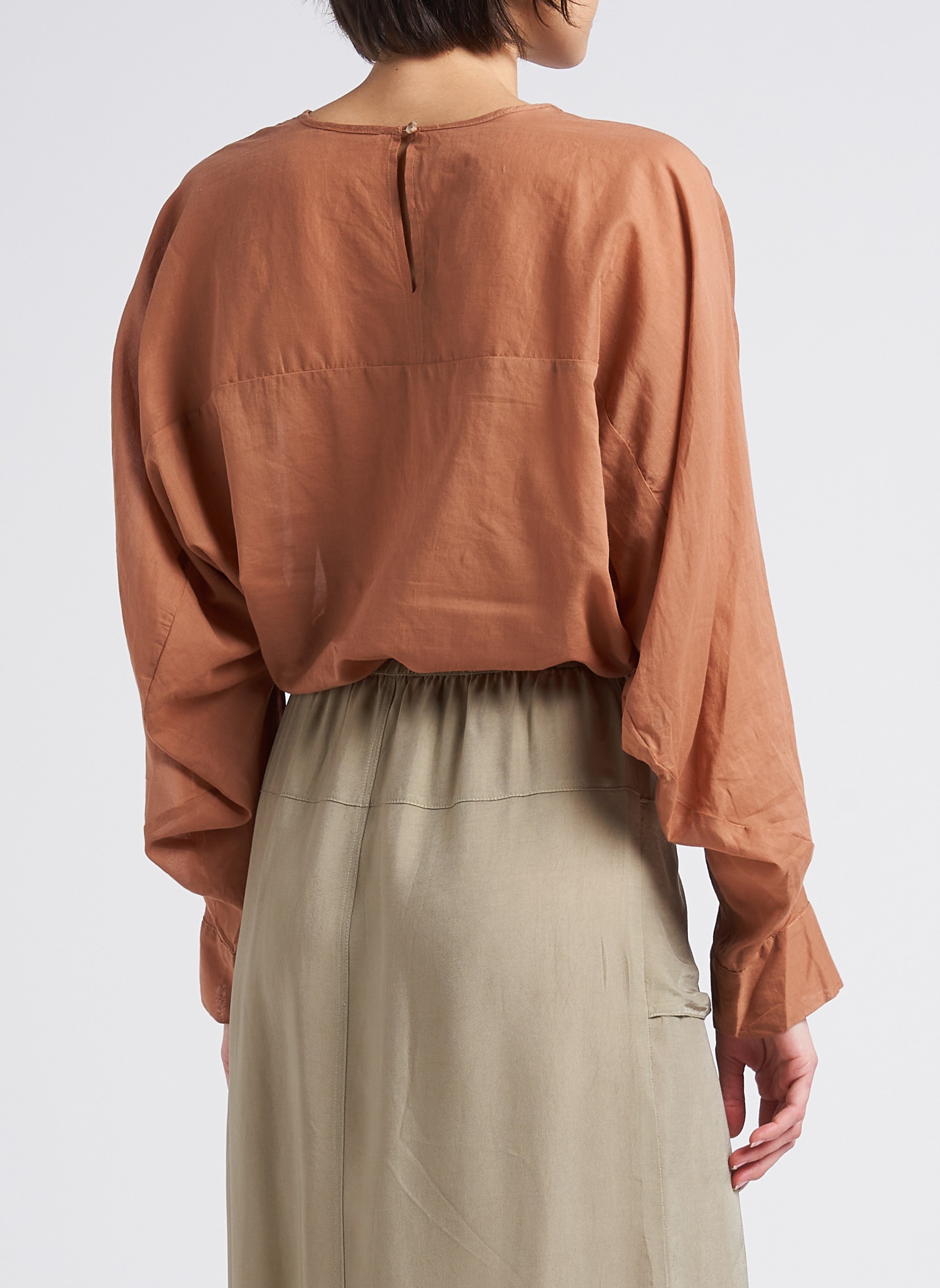 Rundhals-Top aus Baumwolle HUMANOID Orange