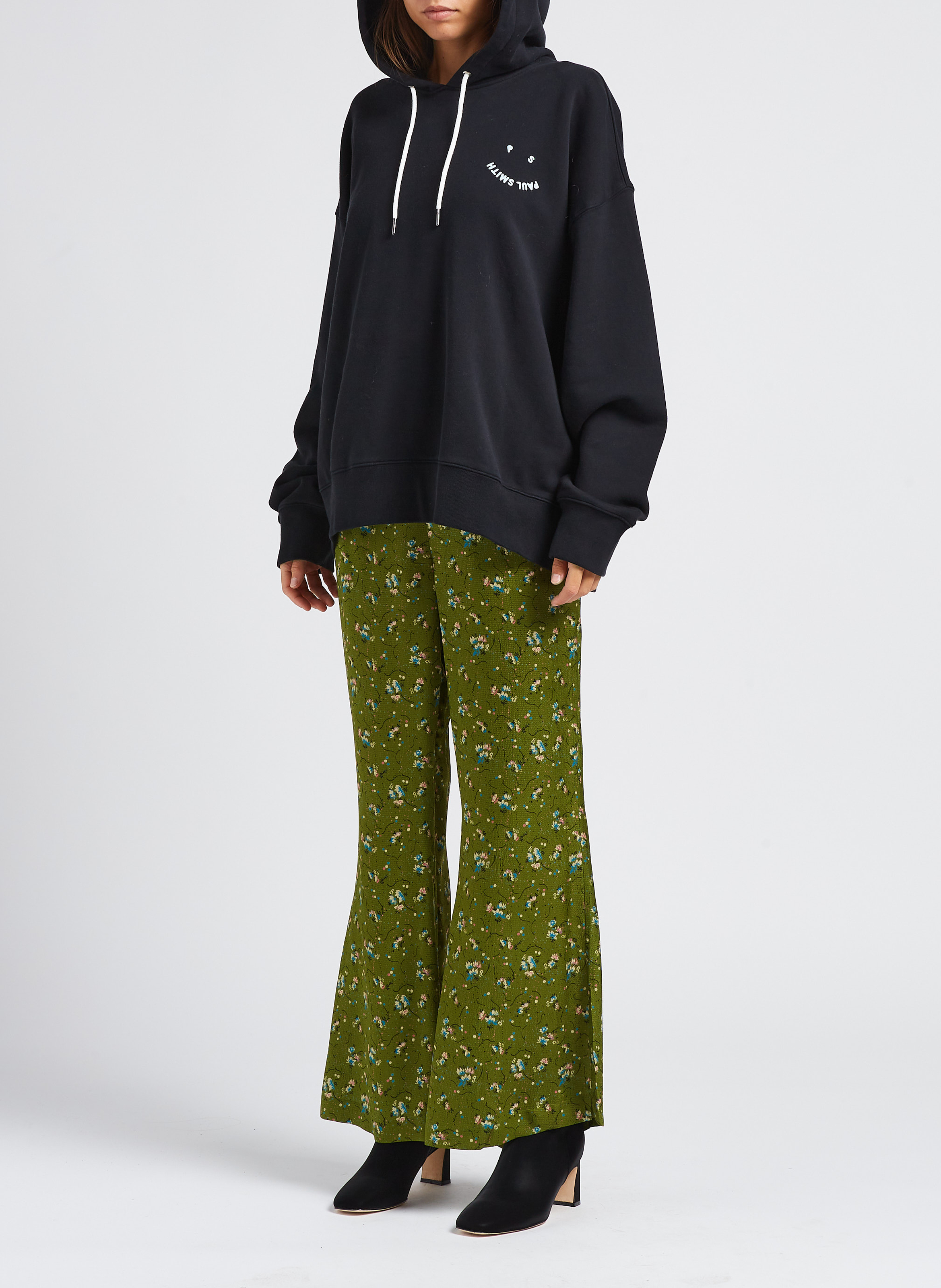 Floral print wide-leg pants MES DEMOISELLES Green