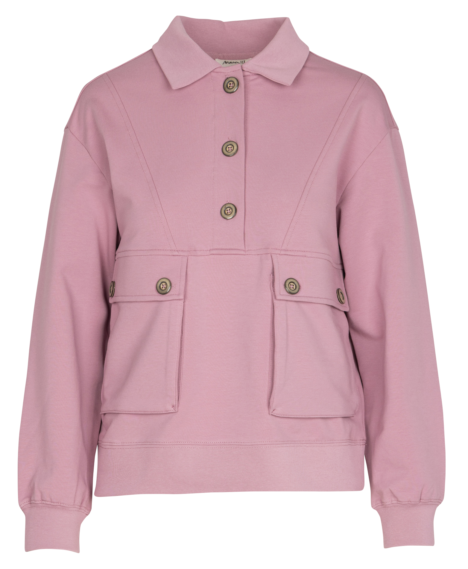 Polo collar sweatshirt in blended cotton MAISON 123 Pink