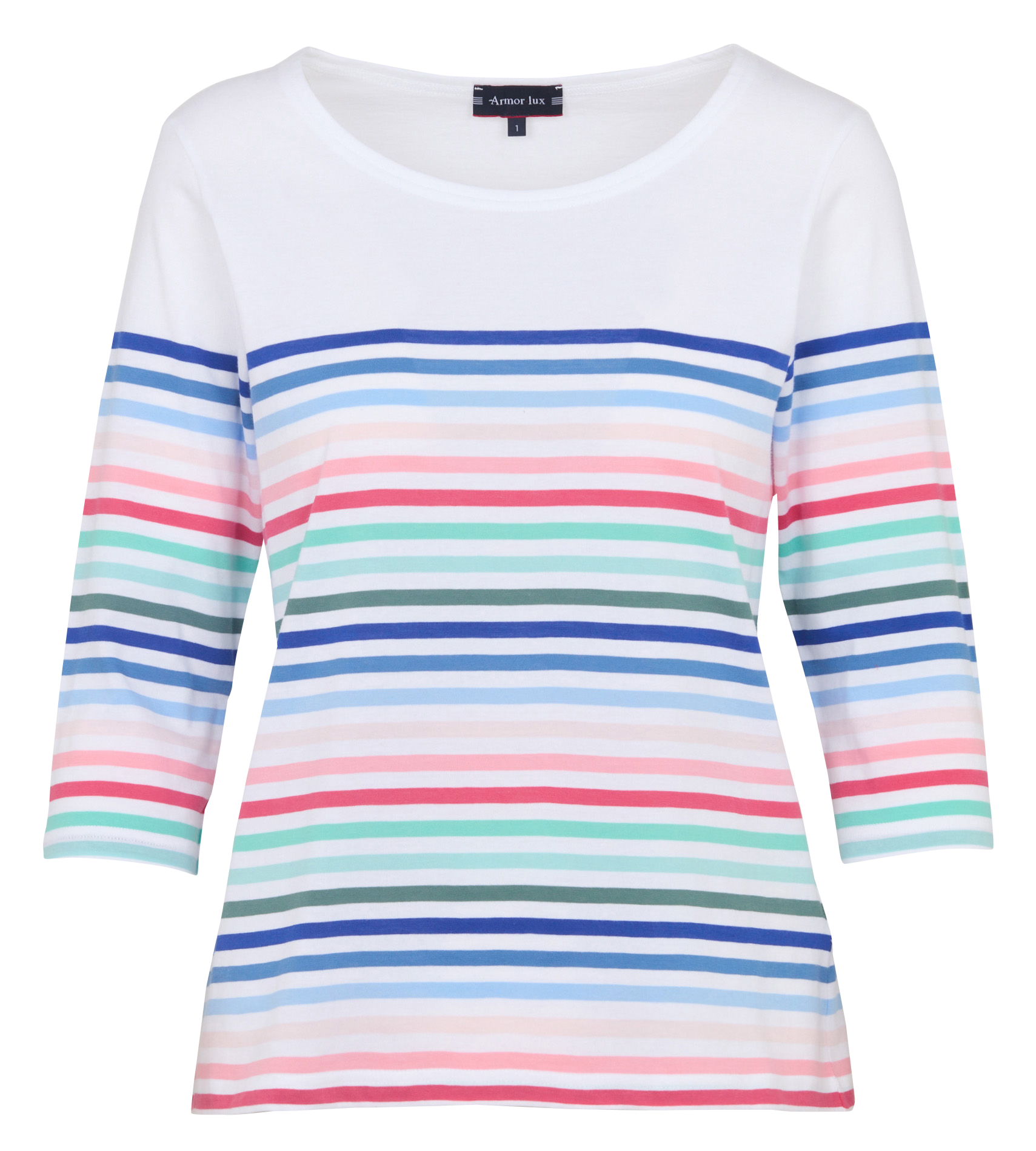 Tee-shirt droit col rond en coton ARMOR LUX Blanc