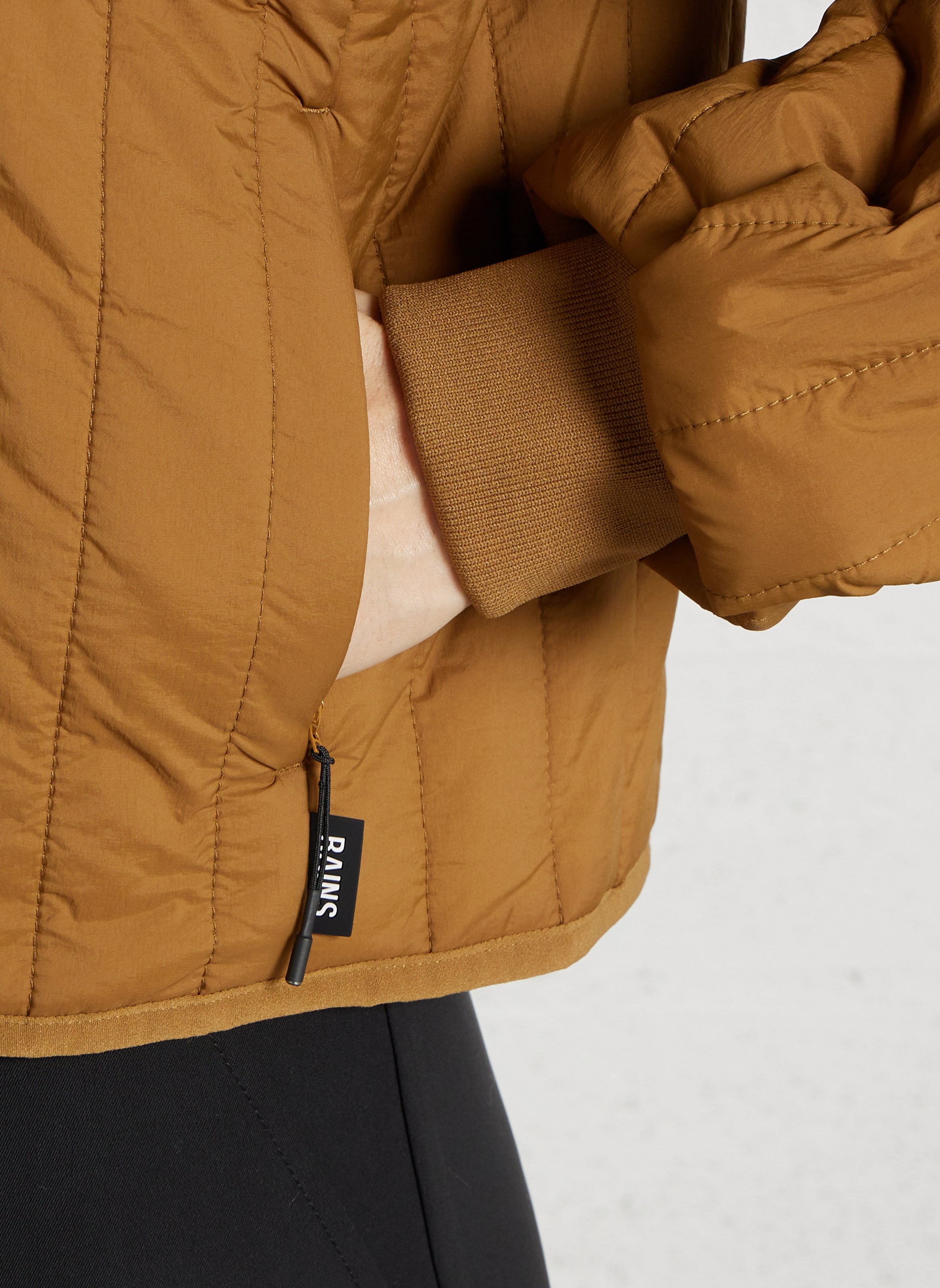 Veste droite col teddy matelassée RAINS Jaune