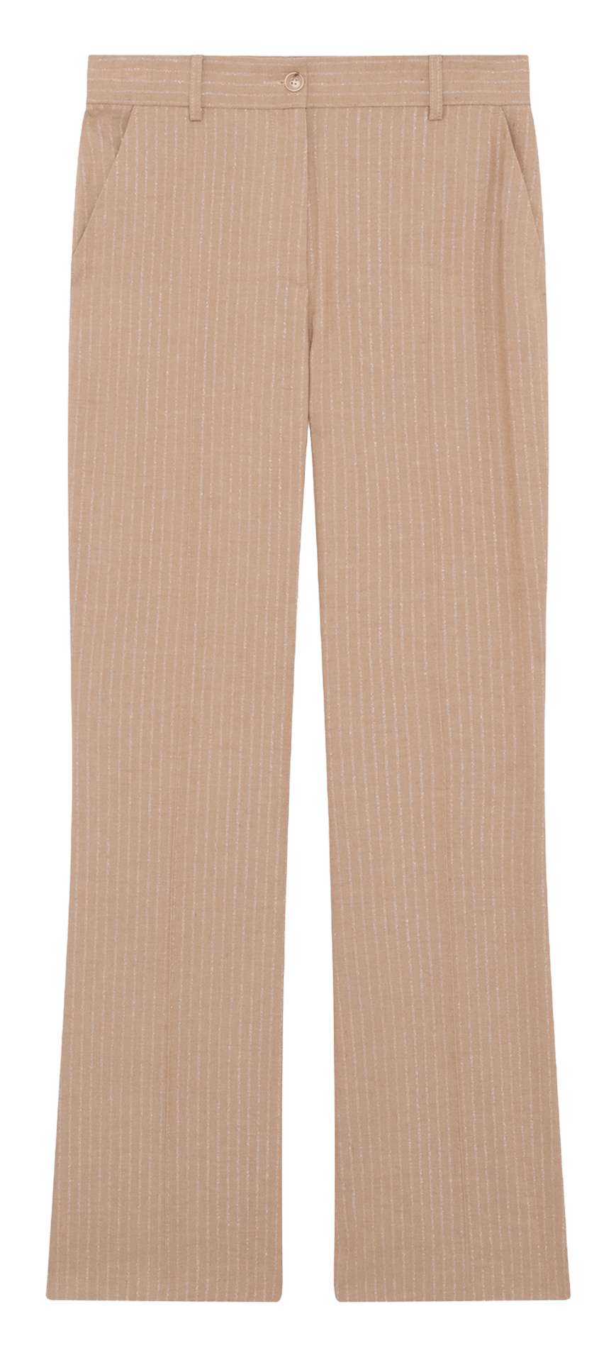 Gerade geschnittene, fließende Streifenhose PABLO Beige