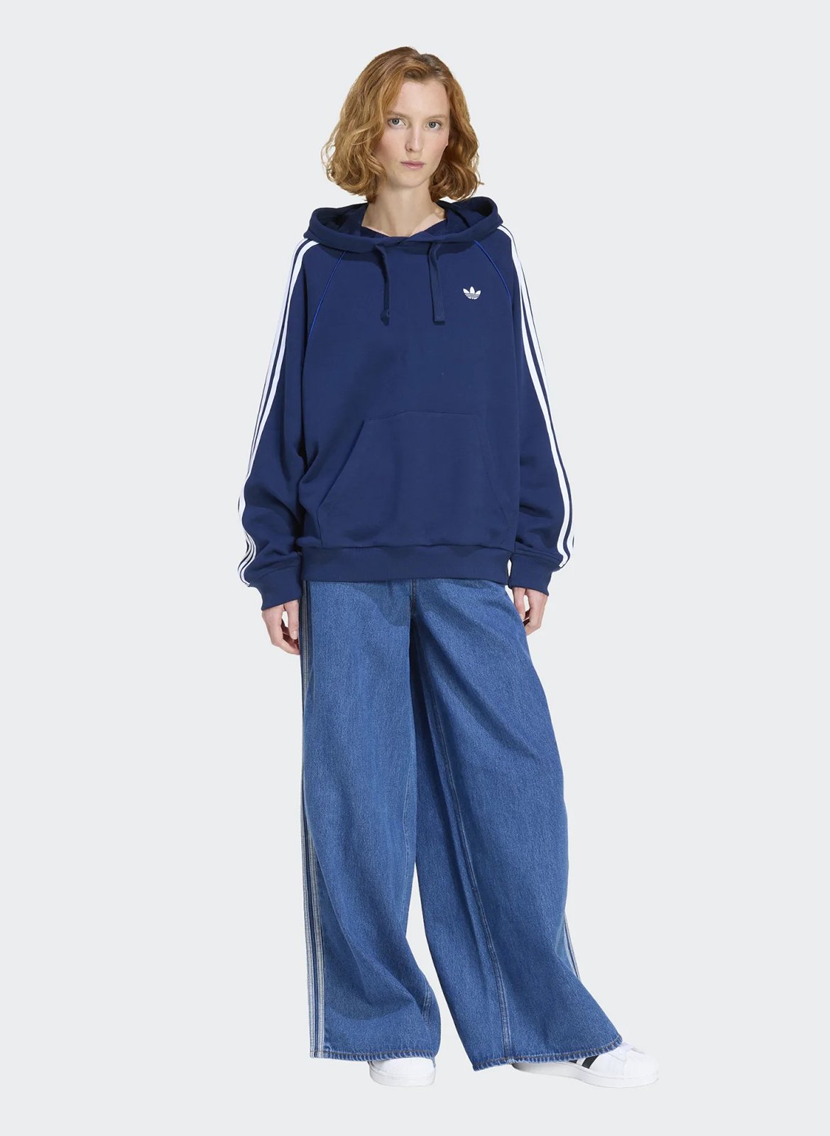 Jean large en coton ADIDAS Bleu