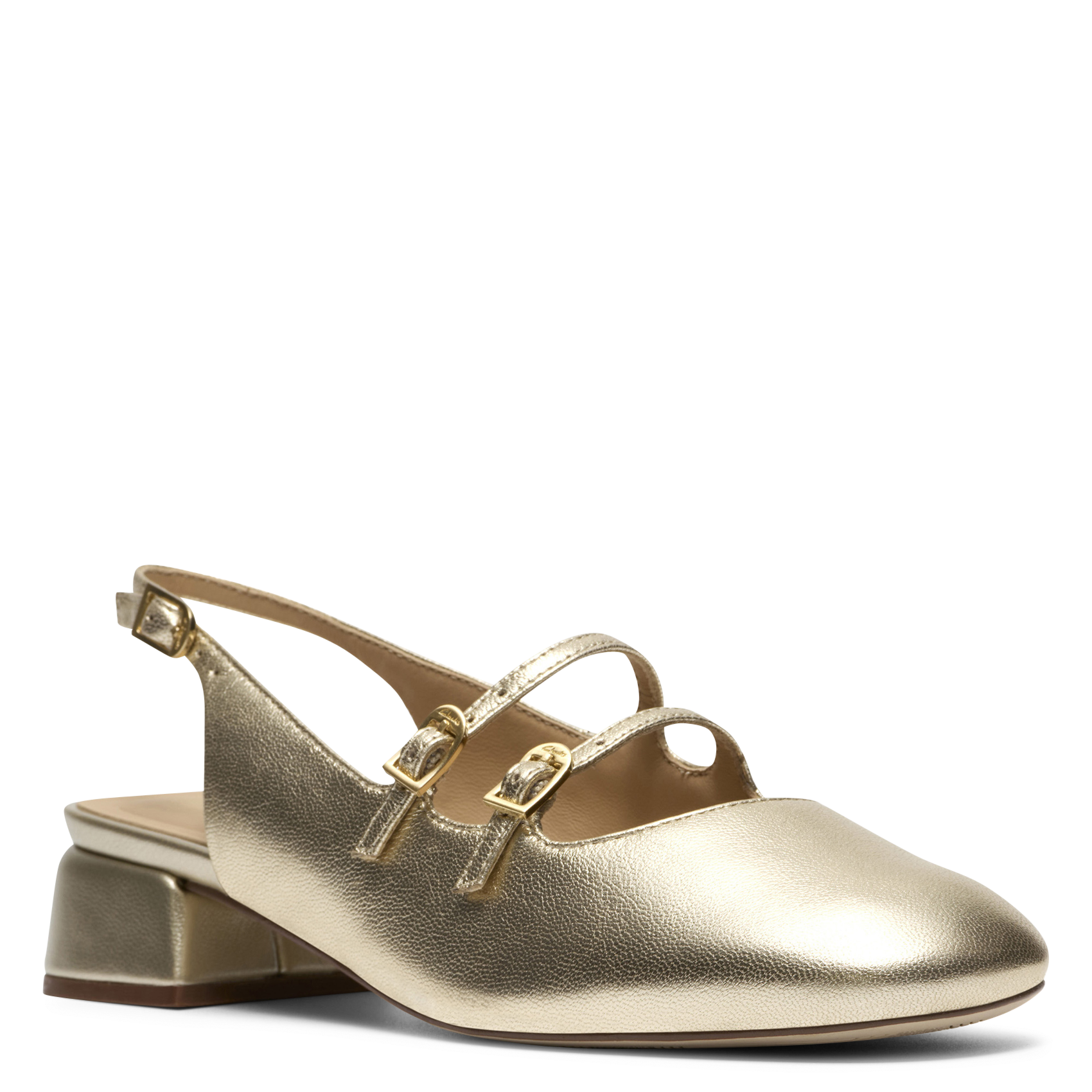 Metallic leather slingbacks CLARKS Golden