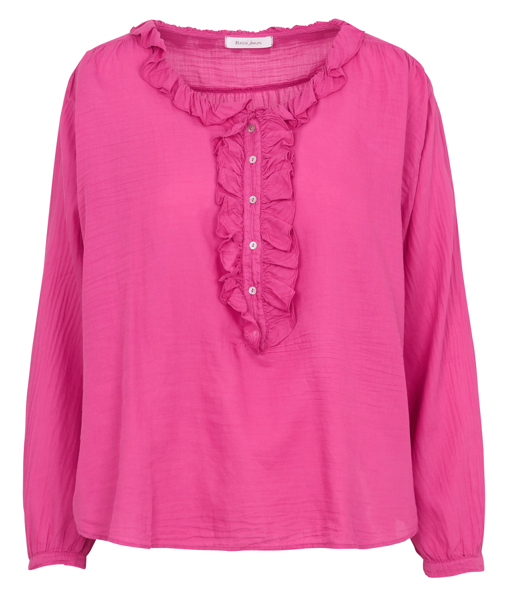 Blouse met ronde hals en ruches BELLA JONES Roze