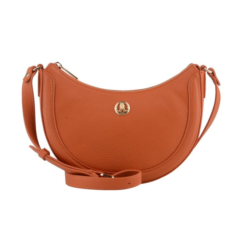 Calfskin leather shoulder bag POURCHET Orange