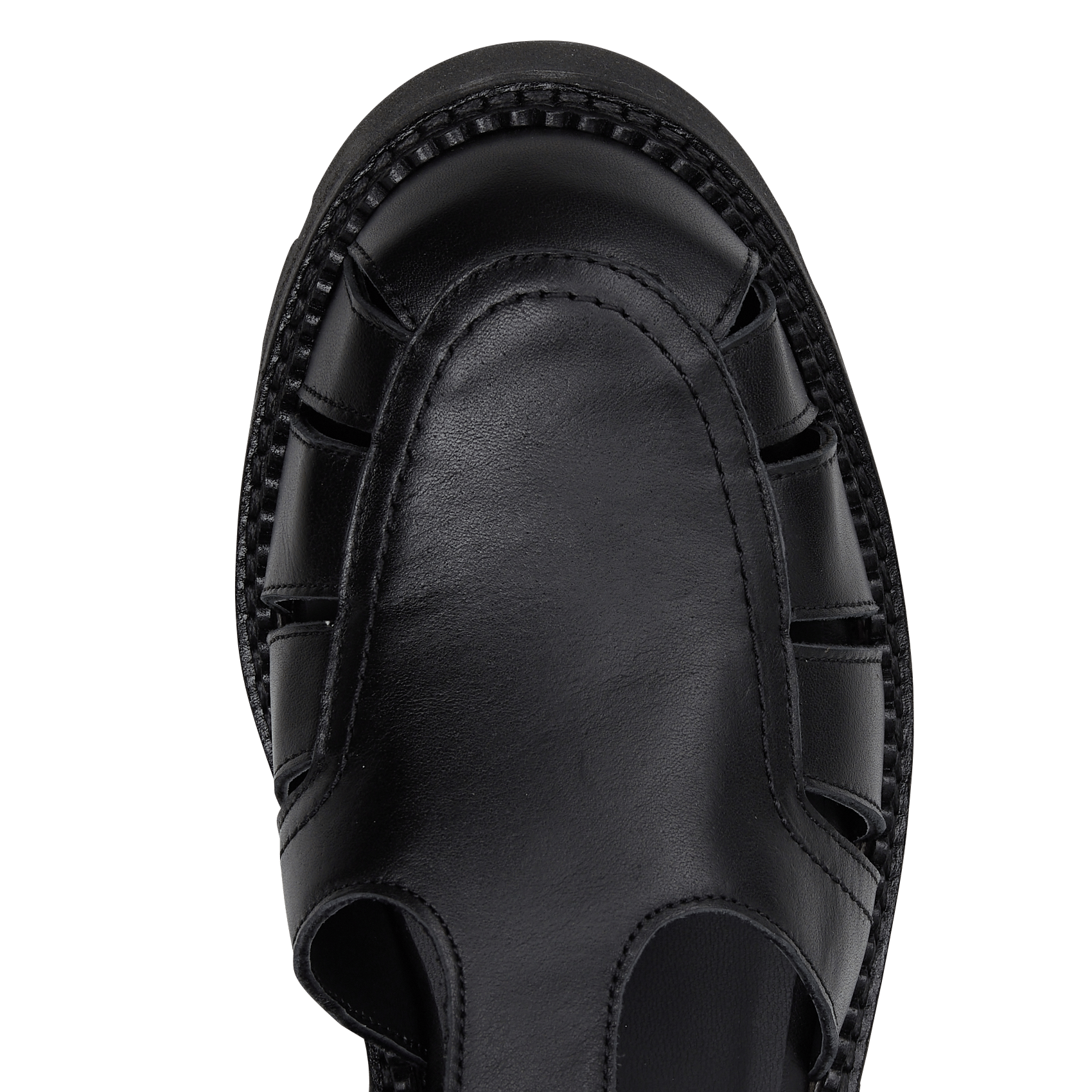 Sandales compensées en cuir MELLOW YELLOW Noir